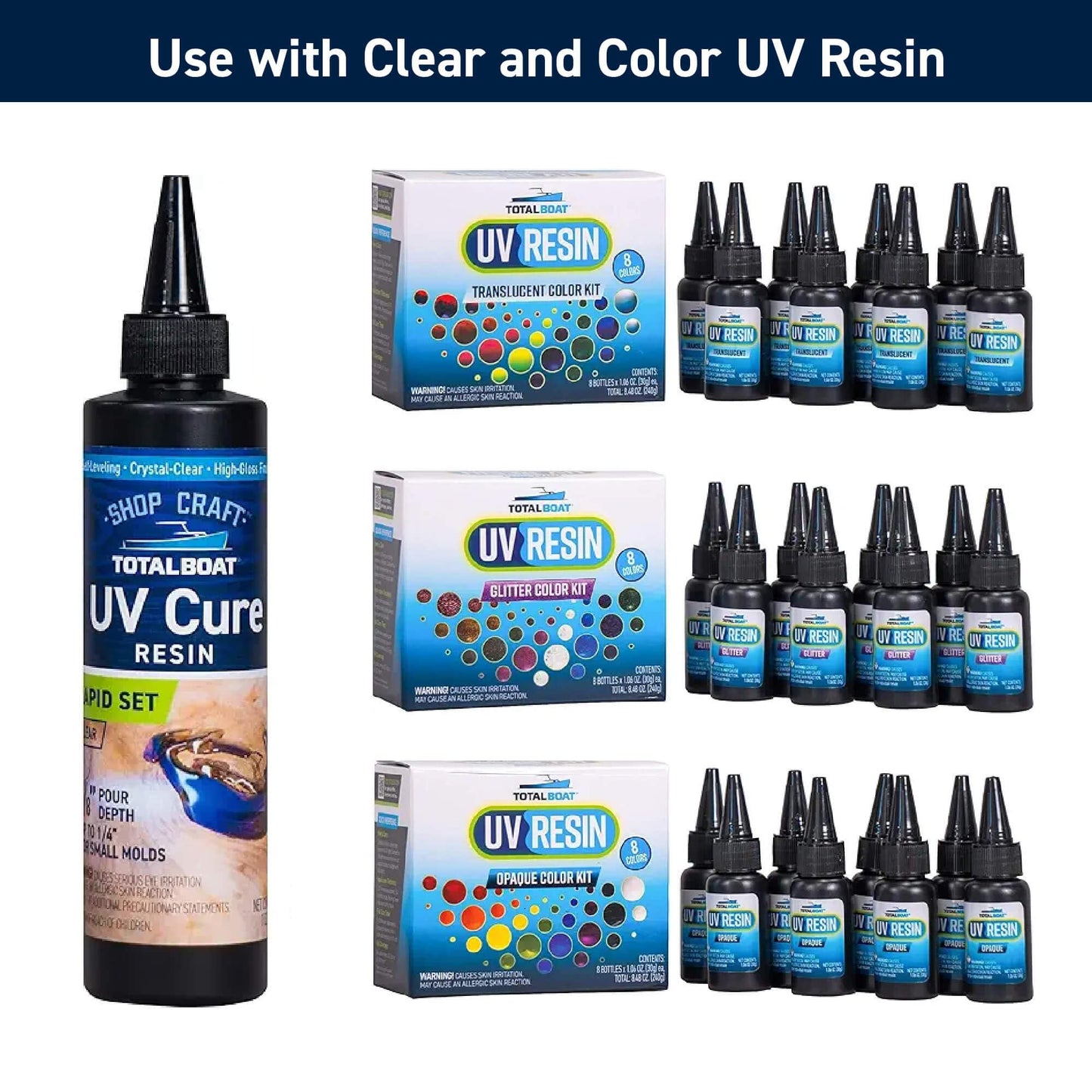 TotalBoat UV Light for Resin Curing | 36W Large UV Resin Lamp with Timer Settings (60s, 90s, 150s) and 24 LEDs for Fast, Even Cures | Use for Jewelry, Crafts, Molds, Decor, and DIY Projects