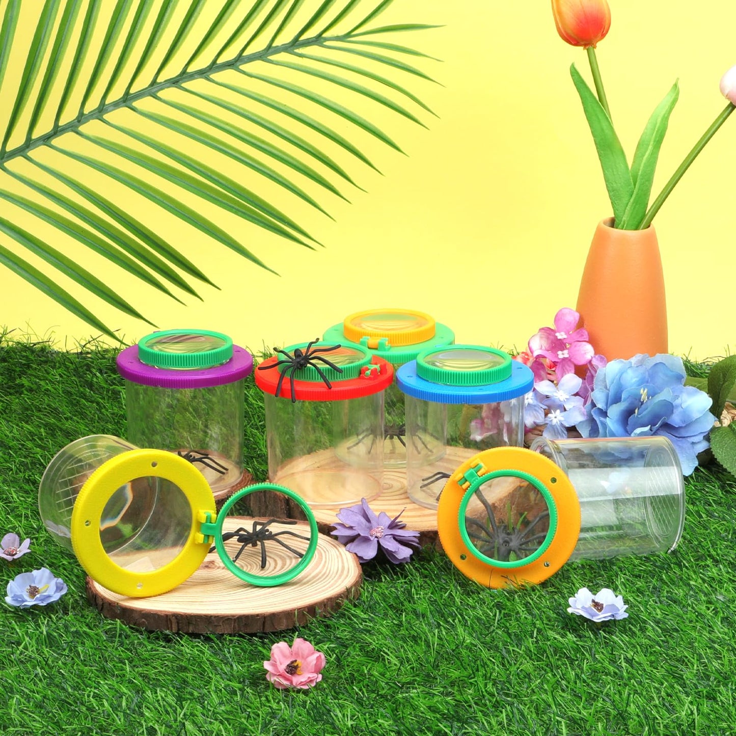 Coopay 24 Pcs Insect Bug Viewer for Kids - Bug Jars, Critter Insect Cage, Bug Container, Bug Catcher, Magnifying Insect Box for Children, Kids Science Nature Exploration Collecting Kit