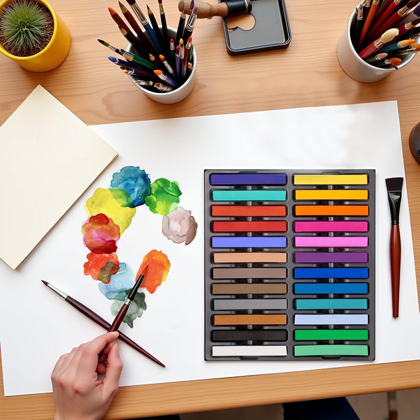 Dlicoda Soft Pastel for Artists, 24 PCS Vibrant Colors Chalk Sticks - Premium Pastel Art Supplies for Drawing, Blending, and Shading - Ideal for Adults and Beginners