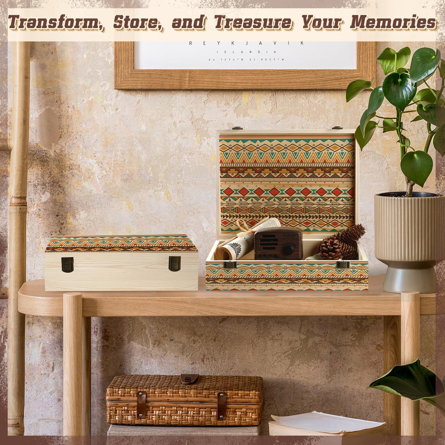 HIPNOOK 2 Pack Unfinished Wooden Box with Lid – 12"x9"x3.1" Decorative Storage Keepsake Memory Boxes Natural Pine Wooden Boxes for Crafts, DIY, Painting, Wood Burning,Wood Gift Box- Ideal Gift & Home
