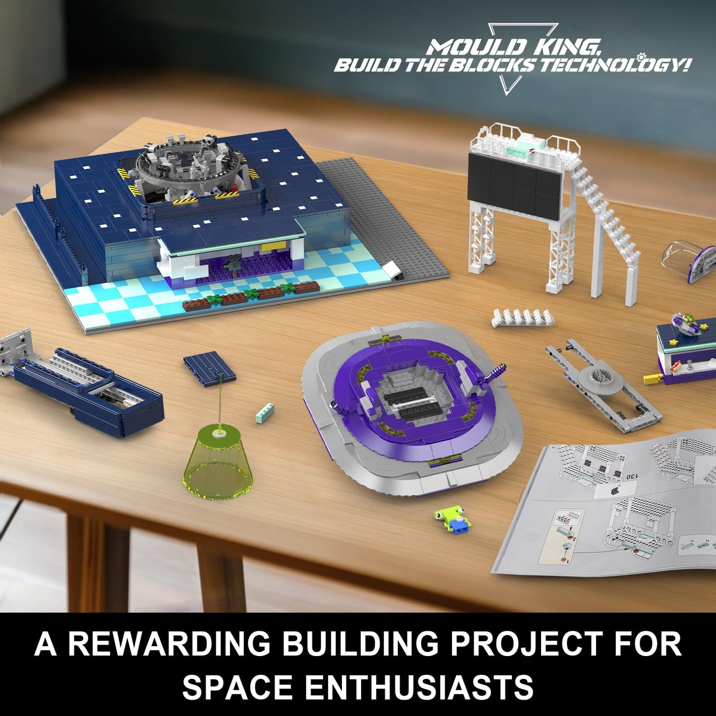 Mould King Spaceship Building Sets, Flying Object Model Kit, Collectible Home Decoration Building Set, Creative Play Space Toy Gift for Teens Adults(2053 PCS)