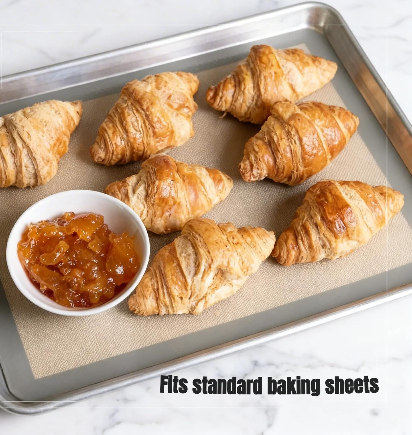 Silicone Baking Mats, Full size, Baking Sheet Liners, Pack of 2, Oven Safe, 16 x 24 inch (40x60 cm), Non-Stick, Silicone Baking Sheet Liner, Perfect For Baking Macarons Cookies And Cakes