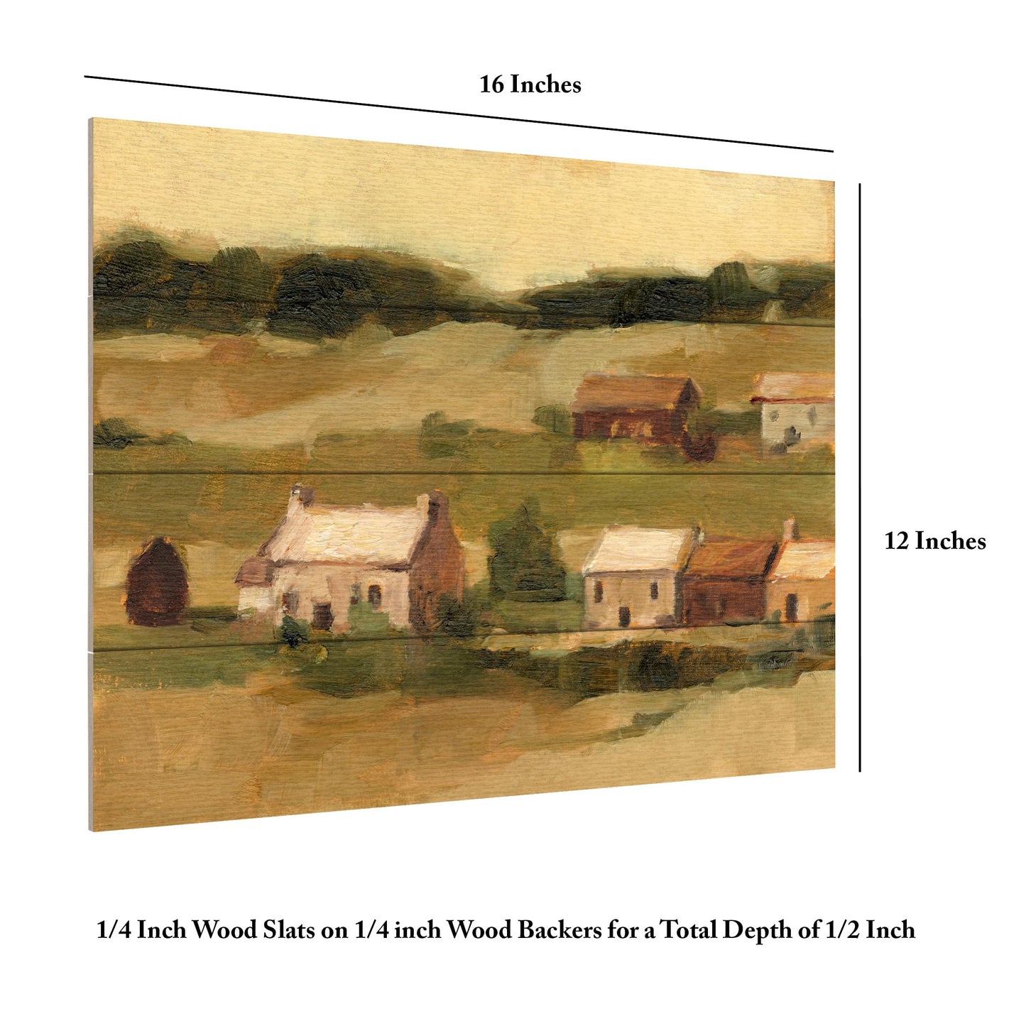 Trademark Fine Art Wood Slat Art - 'Hillside Sunset II' by Ethan Harper : Wall Art for Interior Spaces, Living Rooms, or Bedrooms