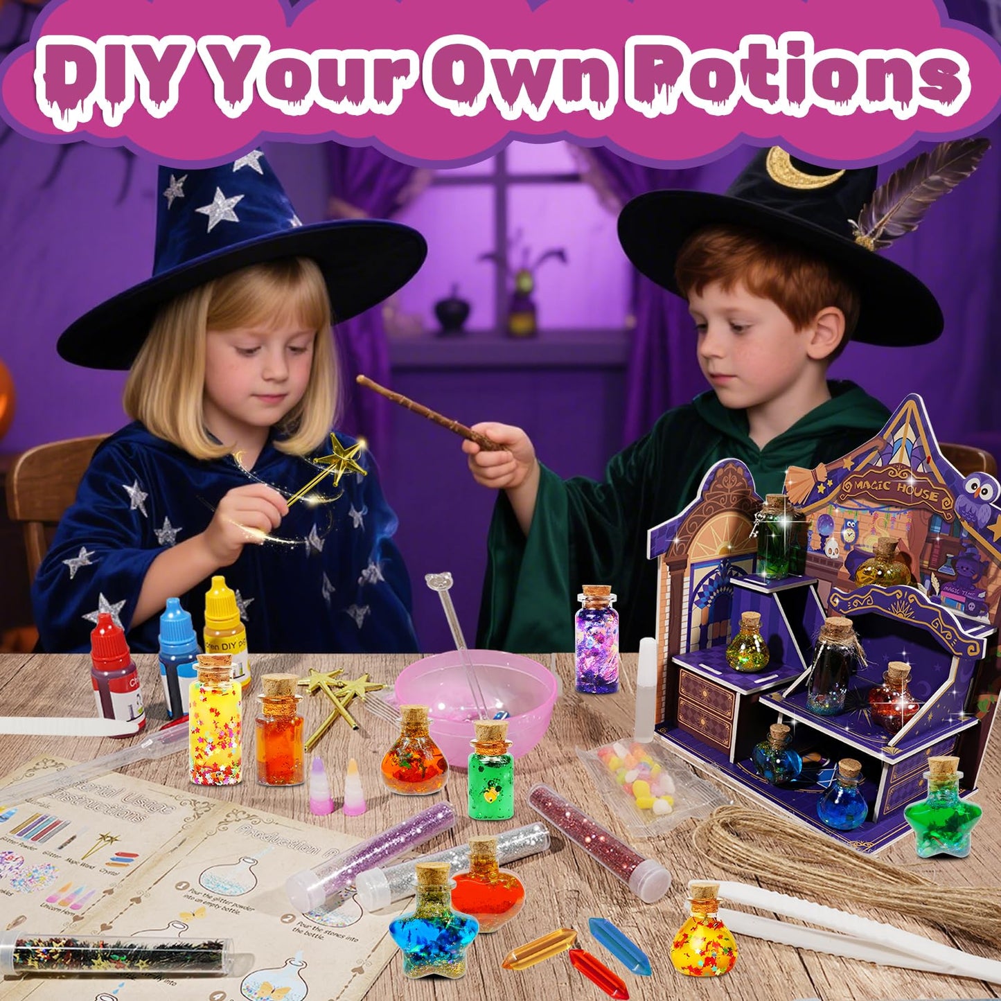 Rileryan Magic Potion Kit Fairy Potion Making Kits DIY Craft for Christmas Halloween Decoration Birthday Gifts