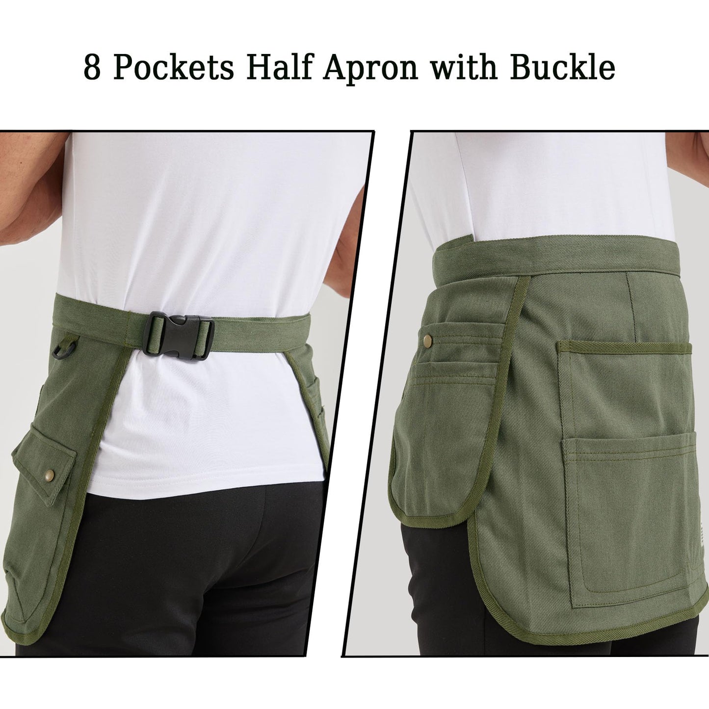 Nanxson Tool Apron Half Canvas Apron With Muti-Pockets for Home Garden Painting Crafting Woodworking CFG003