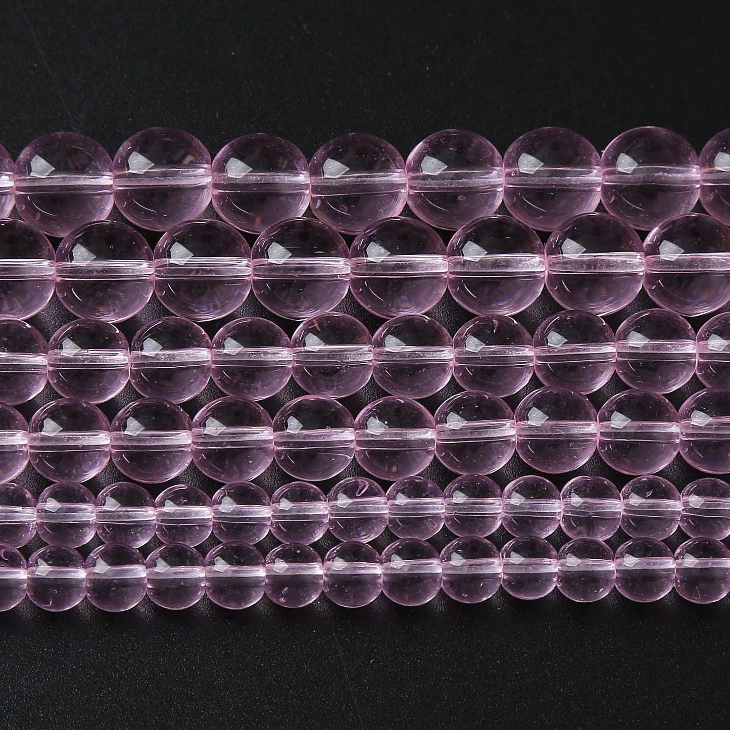 8mm 45pcs Smooth Rose Pink Glass Beads Quartz Crystal Round Loose Beads for Jewelry Making DIY Bracelet Necklace