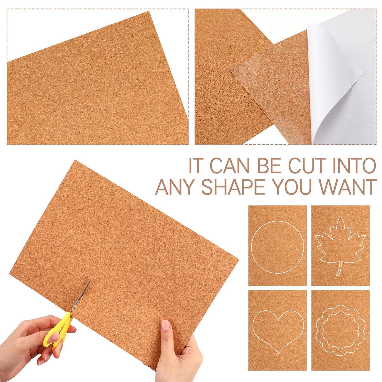 RattanView 16 Pcs Self Adhesive A4 Cork Sheets 8.3" x 11.8" Thick Rectangle Insulation Cork Backing Sheets for DIY Crafts Supplies, Wall Decoration (1 mm)