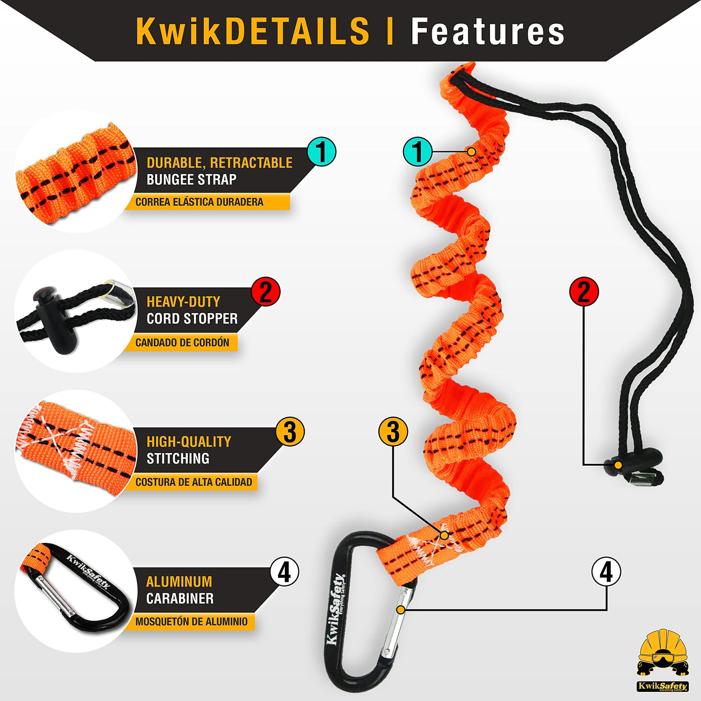 KwikSafety - Charlotte, NC - THUNDER [COMBO] 3D Ring Full Body Safety Harness, 6' Lanyard, Tool Lanyard, ANSI OSHA PPE Fall Protection Arrest Restraint Equipment Universal Construction Roofing