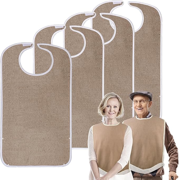 Pozico Adult Bibs for Eating Women/Men/elderly Washable,Waterproof, Clothing Protectors & Adult Bibs with Debris Trap