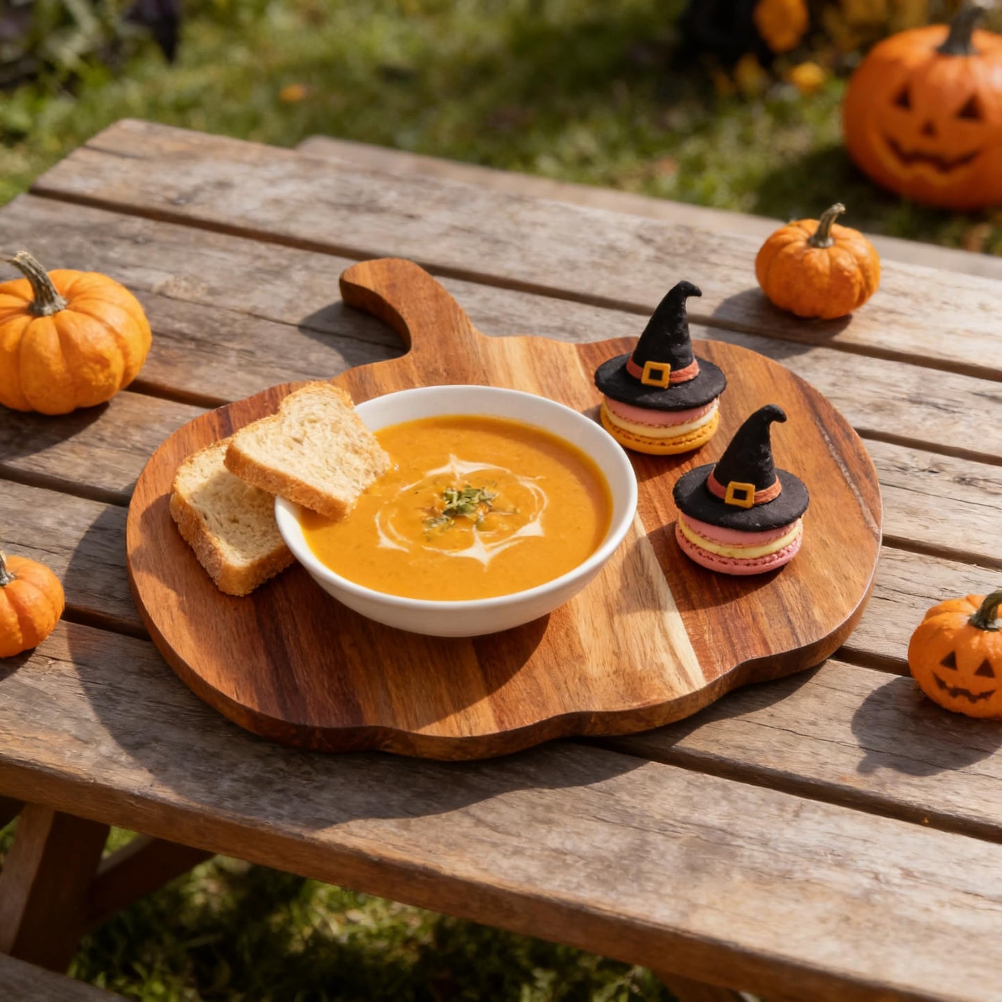 Halloween Pumpkin Shaped Wood Cutting Board for kitchen Decoration, Halloween Charcuterie Wooden Boards with Handle for Chopping Meat, Vegetables, Fall Kitchen Decor
