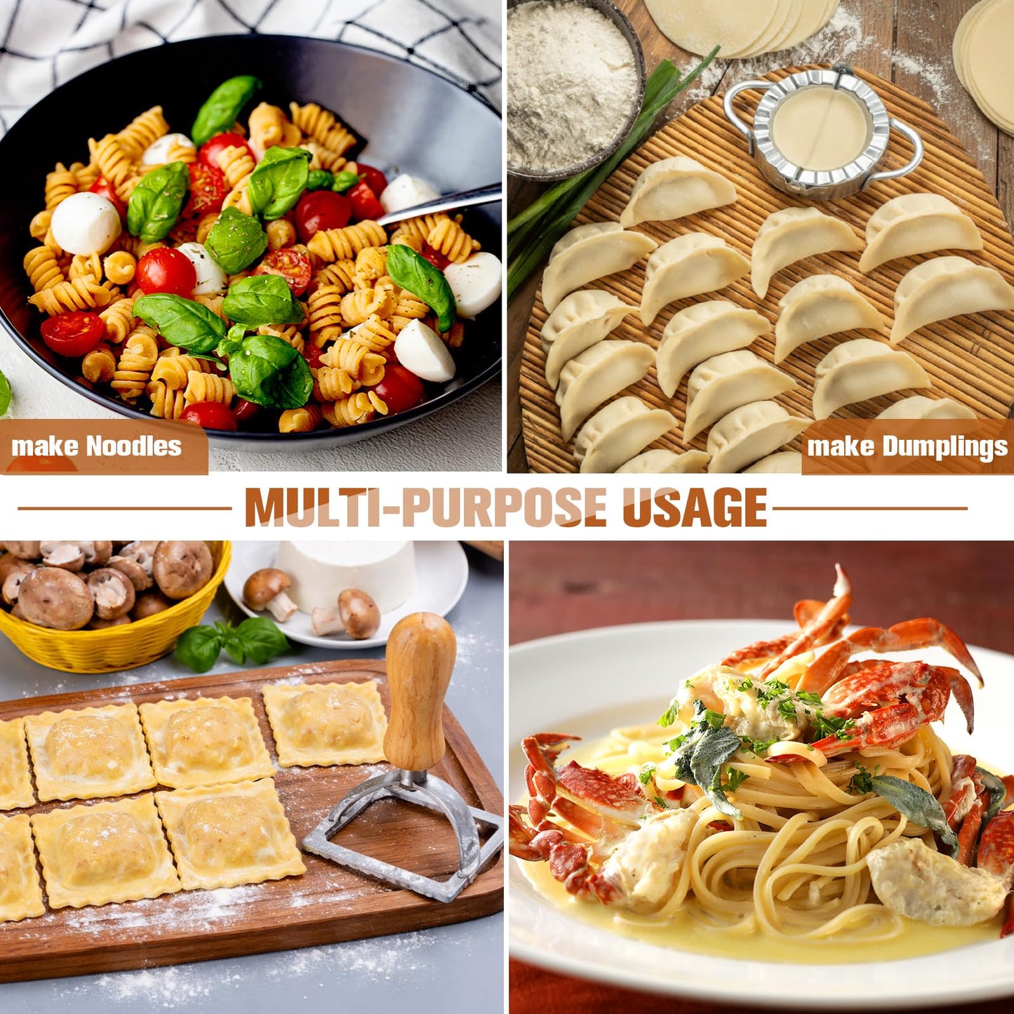 11 Pcs Pasta Making Tools Kit - Pasta Drying Rack, Gnocchi Board,Pasta Cutter, Ravioli Stamps, Wood Threaded Pasta Roller Pin Set, Noodle and Dumplings Maker