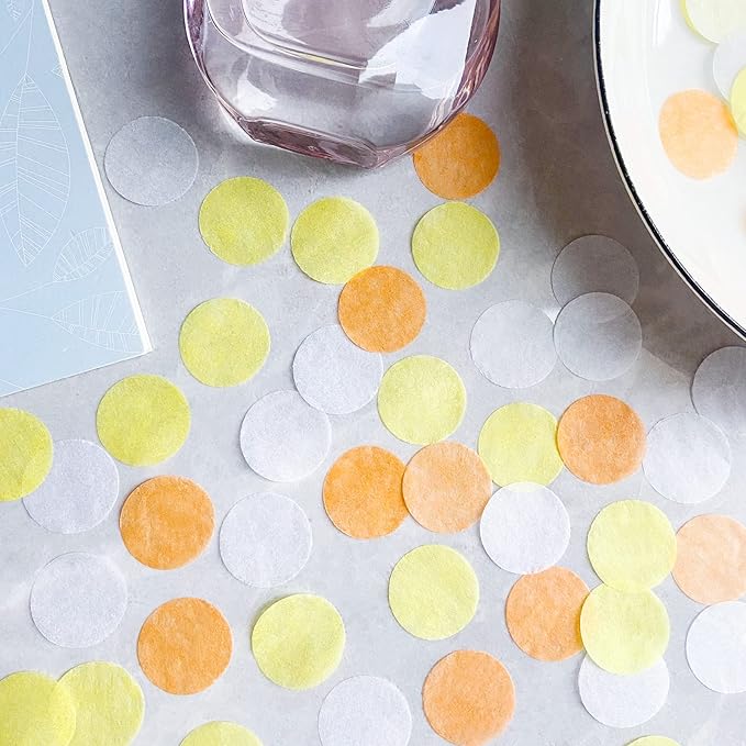 Tissue Paper Confetti 5000 Pieces Orange Round 1 Inch Paper Circle Dots for Table Wedding Birthday Party Decoration