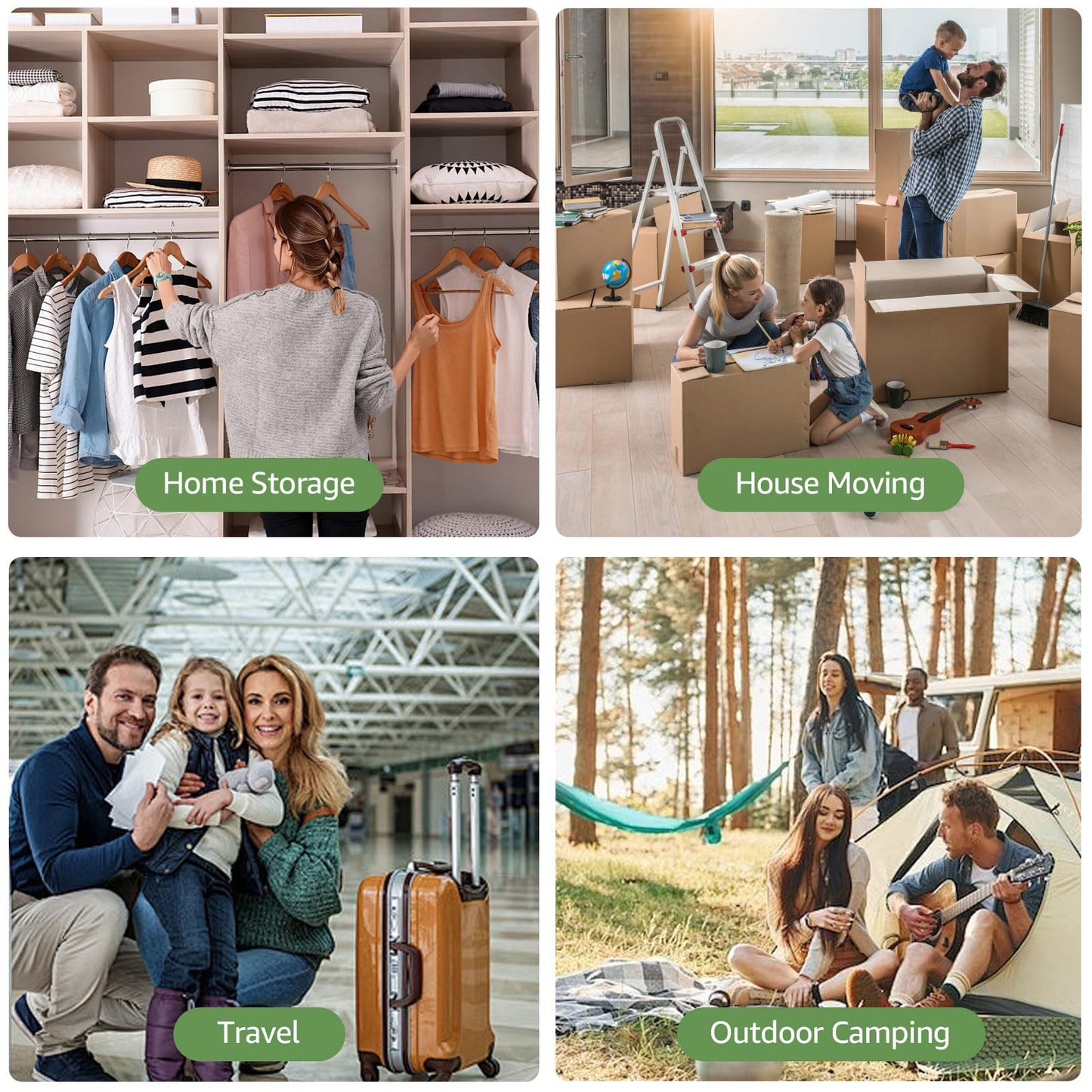 9 Packs Vacuum Bags for Travel with Rechargeable air Pump, 3 Sizes Vacuum Seal Bags for Clothing, Space-Saving Compression Storage Bags for Travel & Closet Organization
