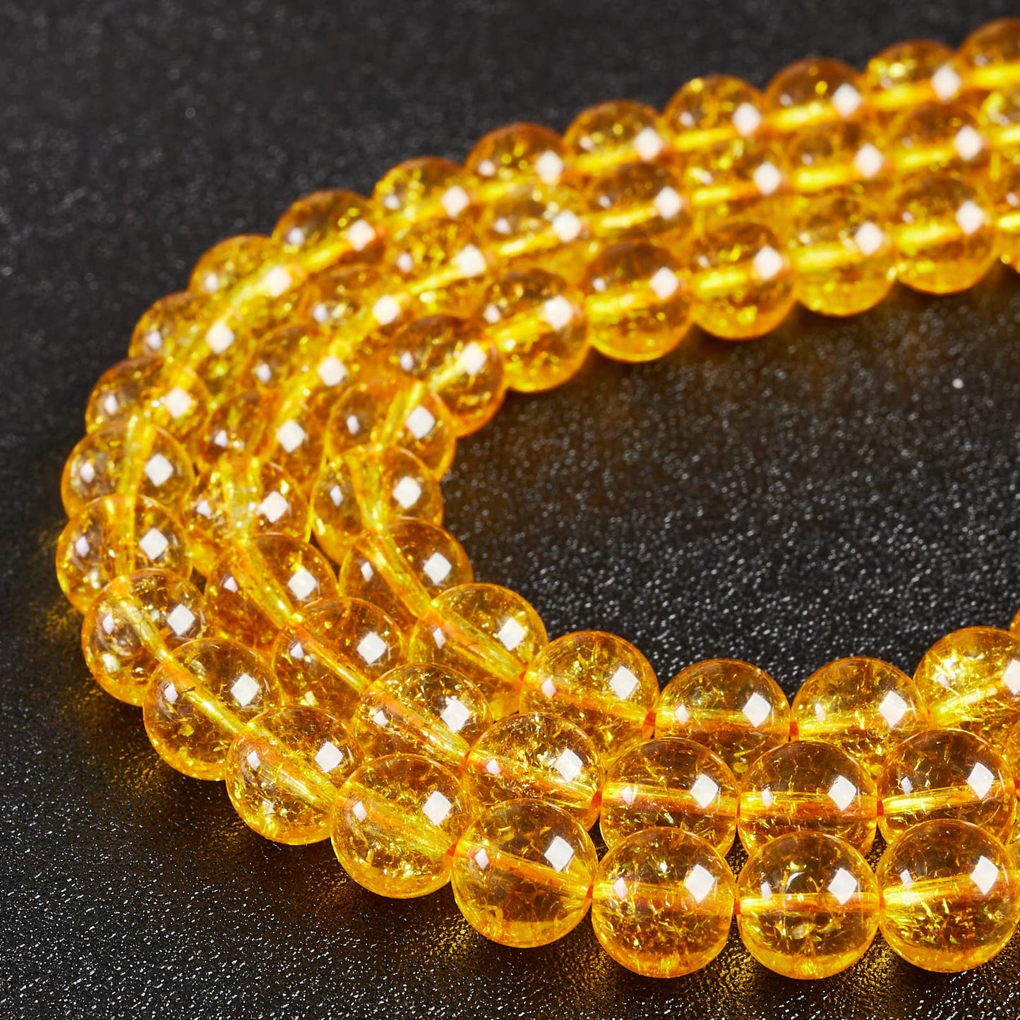 100pcs 6mm Citrine Beads Natural Gemstone Beads Round Loose Beads for Jewelry Making