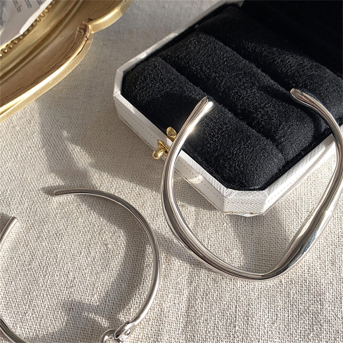 Handmade 925 Sterling Silver Bangle Bracelets For Women Irregular Bangle Bracelets Square Bangles Open Adjustable Bangles For Women Minimalist Statement Bracelets Stackable Cuff Bangles Jewelry Gifts