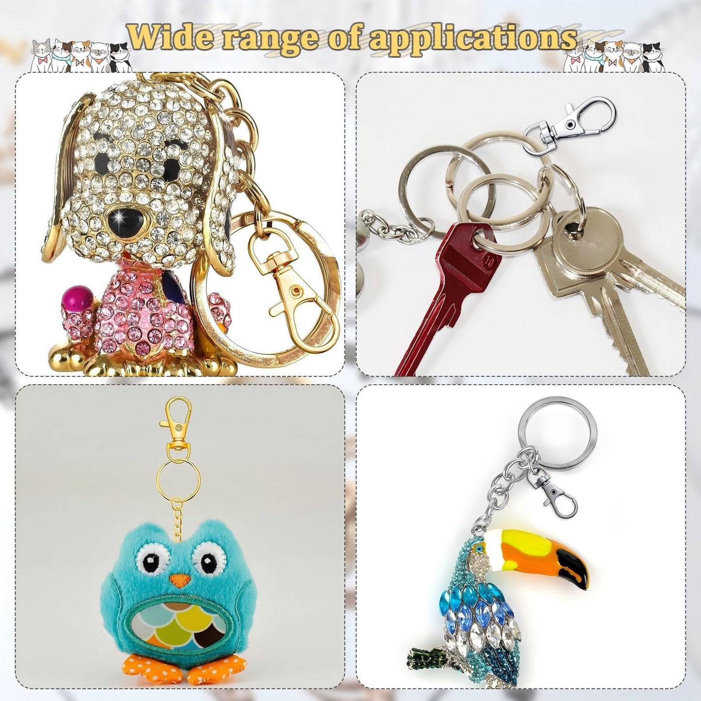 280 Pieces Key Chain Rings Kit Including 35 Pcs Swivel Lobster Clasp Keychain 35 Pcs Key Rings with Chains 210 Pieces Small Screw Eye Pins Hooks for DIY Crafts Set, 7 Colors