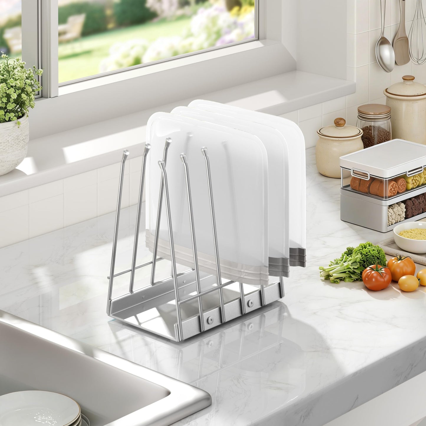Josmimic Reusable Bags Drying Rack, Plastic Bags Dryer for Ziplock Lerine Silicone Gallon, Snack, Sandwich Storage Bags, Silver