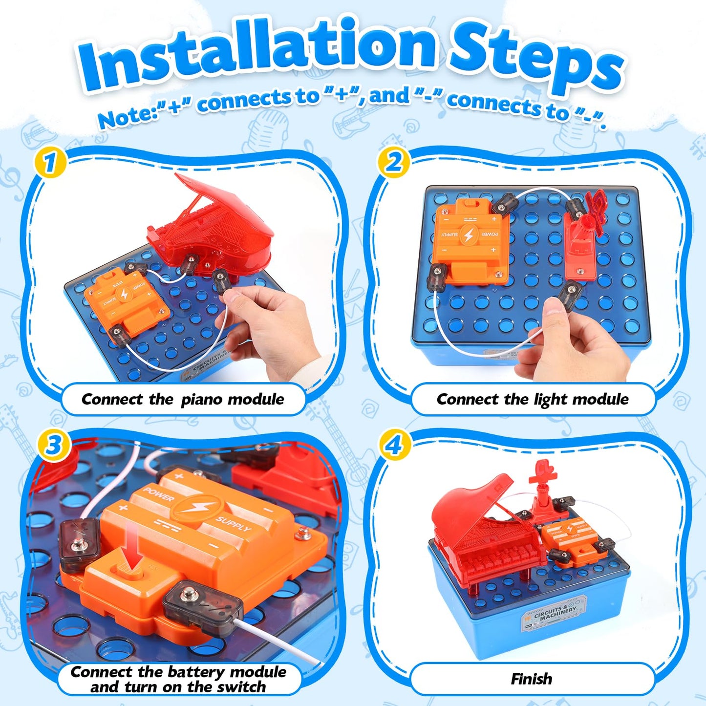 Science Kits for Kids, Children's STEM Educational Toy, DIY Circuit Connections, Playable Piano Enlightenment Toy, Educational Fun Toy Gift for Boys and Girls