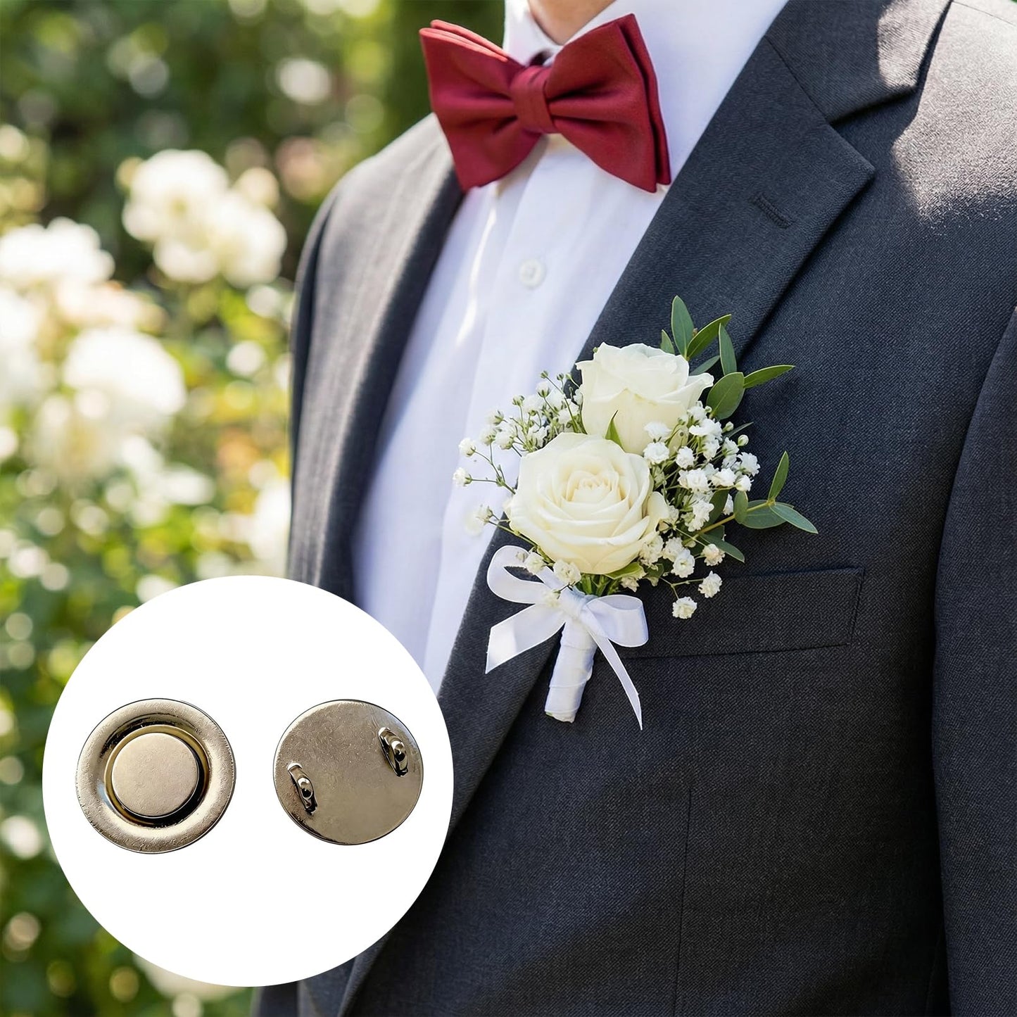 6 Pcs Mini Magnetic Pin Converters, Magnet Brooch Adapters for Boutonniere, Invisible Magnetic Backs for Scarves, Shawls, Jackets & Hijab