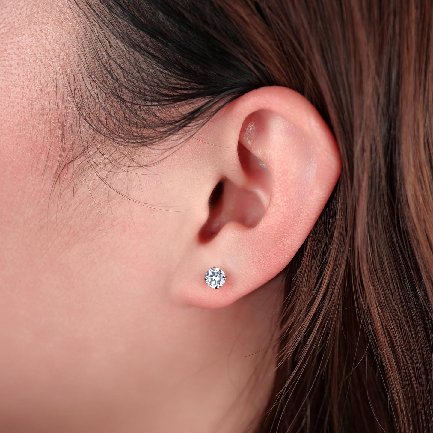 Limerencia Hypoallergenic G23 Titanium Earrings, F136 Implant Grade Pure Titanium, Suitable for Sensitive Ears with Birthstone Crystals CZ Simulated Diamonds (White Gems)
