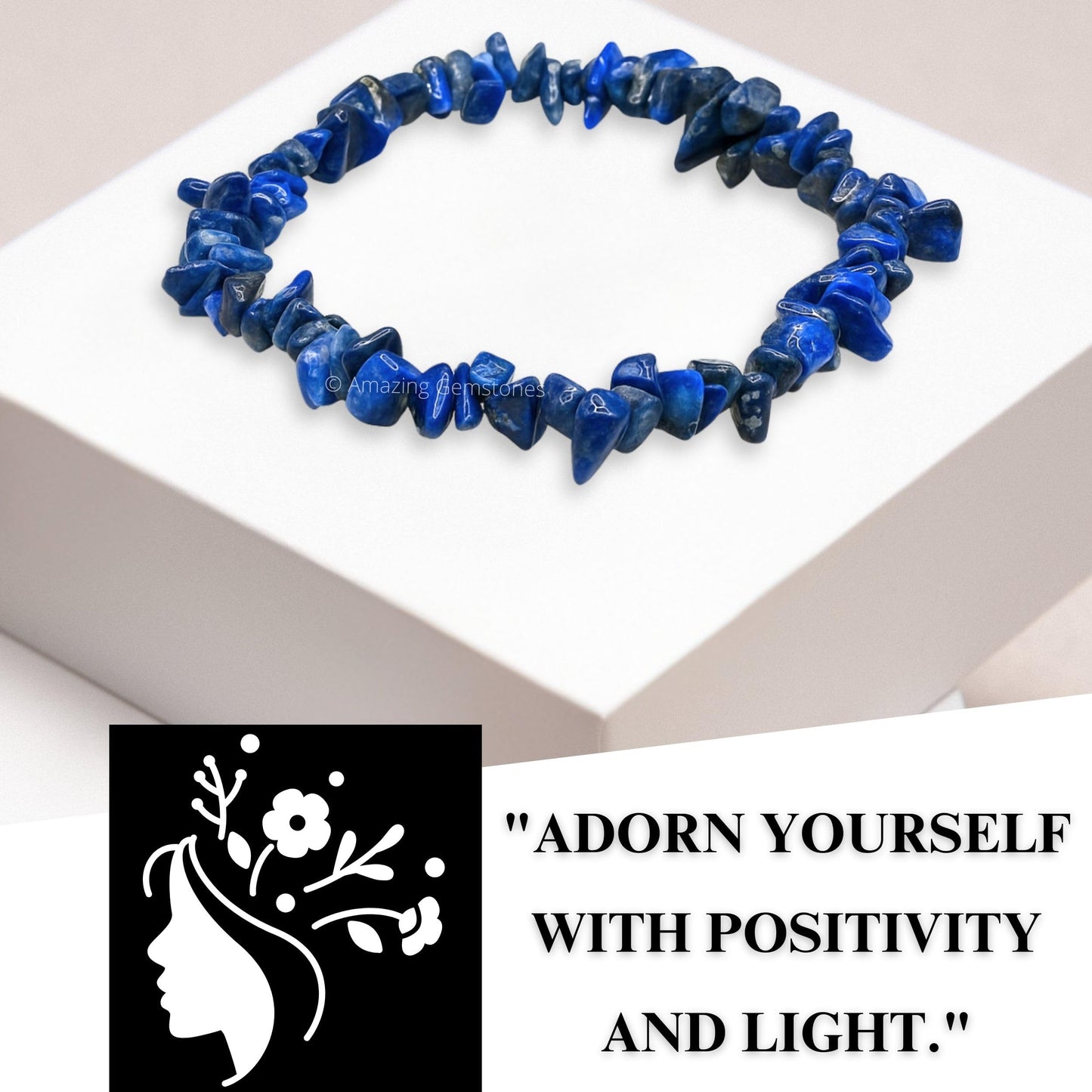 Amazing Gemstone Chips Bracelet (Lapis Lazuli)