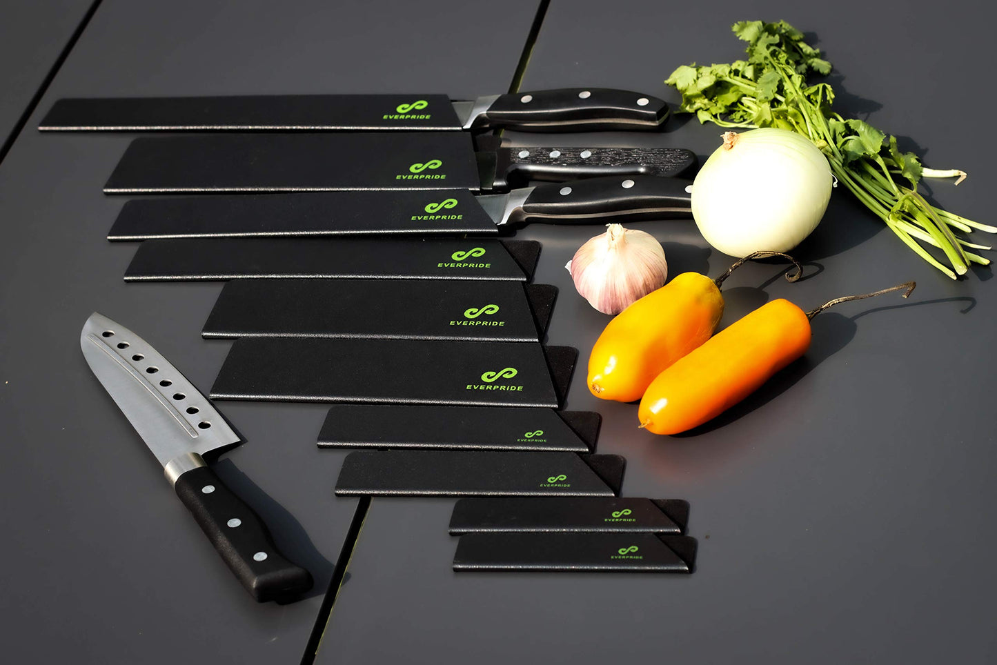 EVERPRIDE Chef Knife Sheath Set (10-Piece Set) Universal Blade Edge Cover Guards for Chef’s and Kitchen Knives – Durable, BPA-Free, Felt Lined, Sturdy ABS Plastic – Knives Not Included