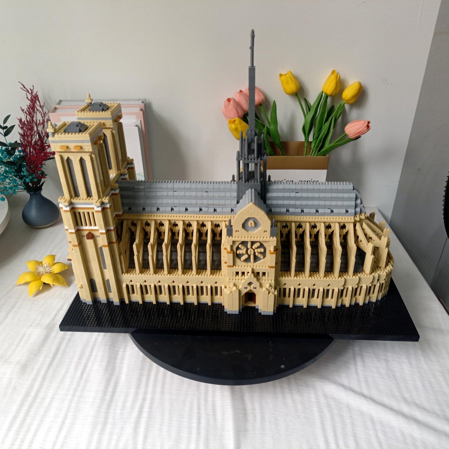alltogetho Paris Notre Dame Cathedral Micro Building Blocks, 7300+ Pieces 3D Challenging Architecture Set for Adults - Collectible Display Model Educational Souvenir Gift for History & Art Lovers