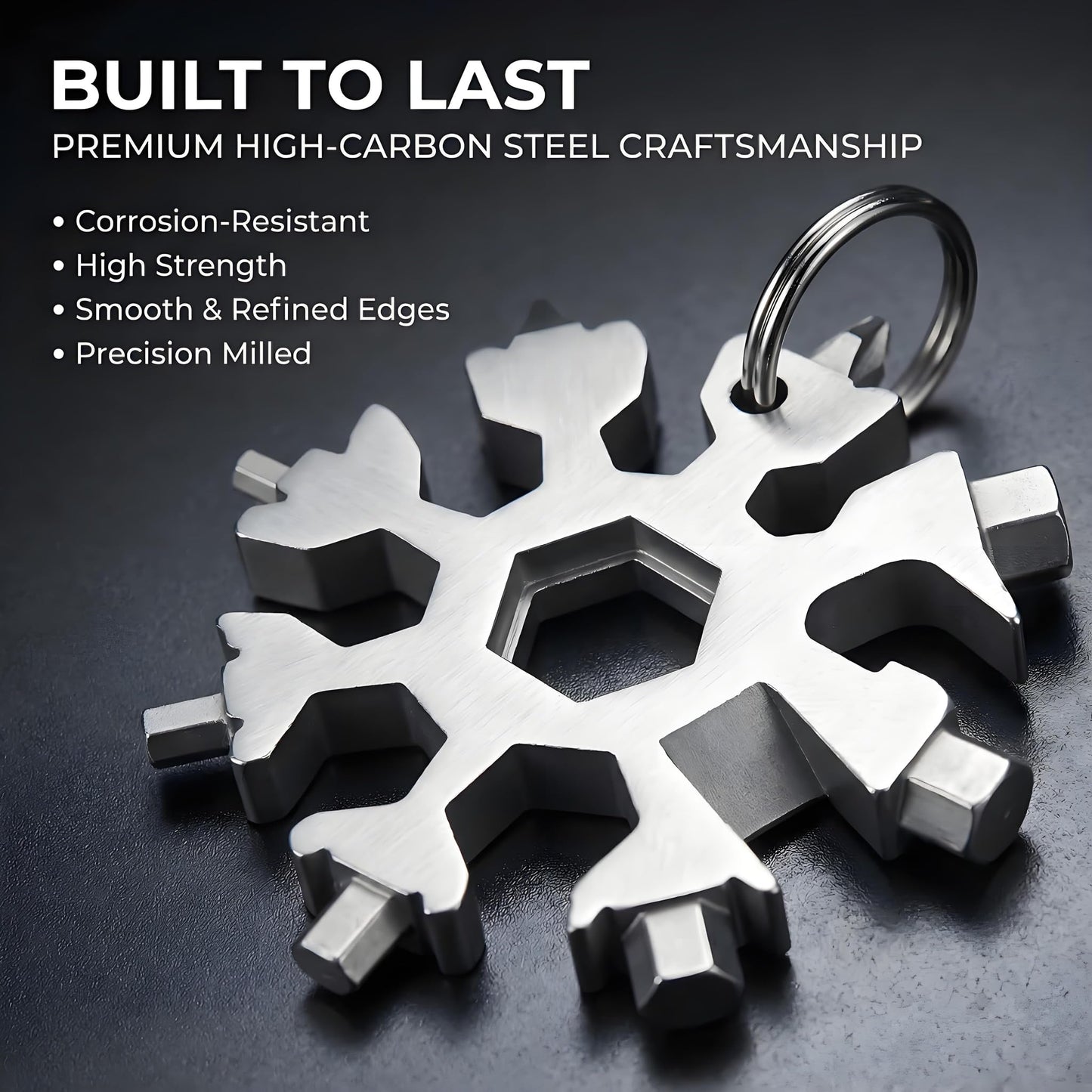 3Packs Snowflake Multi Tool, 18-in-1 Stainless Steel Snowflake Multitool for Bottle Opener and Flat Phillips Screwdriver Kit/Wrench,for Men Adults Da (3 PCS-A)