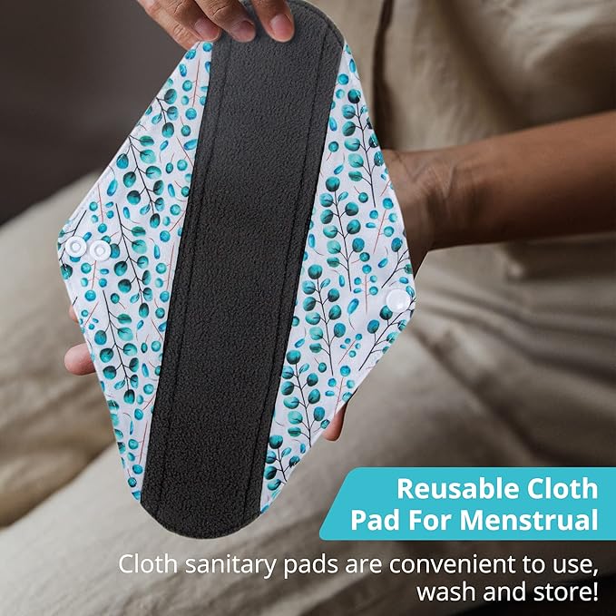 7pcs Set 1 pc Mini Wet Bag +6pcs Absorbent Reusable Sanitary Pads/Washable Cloth Menstrual Pads(Autumn,L)…