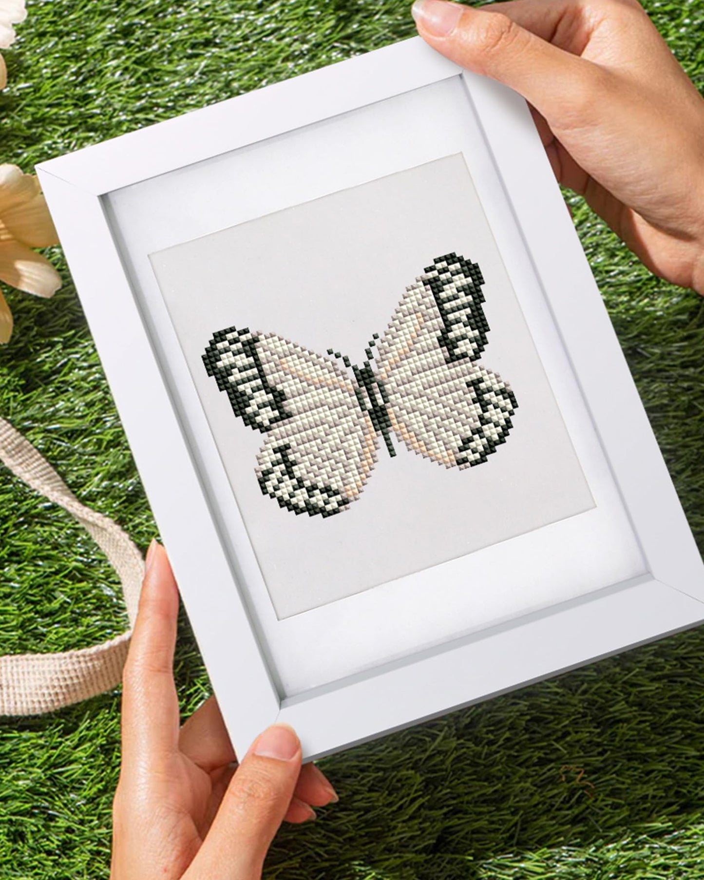 PeakLuv 12 Pcs Mini Diamond Painting Kits Butterfly, Small Diamond Art Kits for Adults, DIY Square Drill Butterfly Small Gem Art 1-Hour Painting for Home Desktop Decor, 6X7in