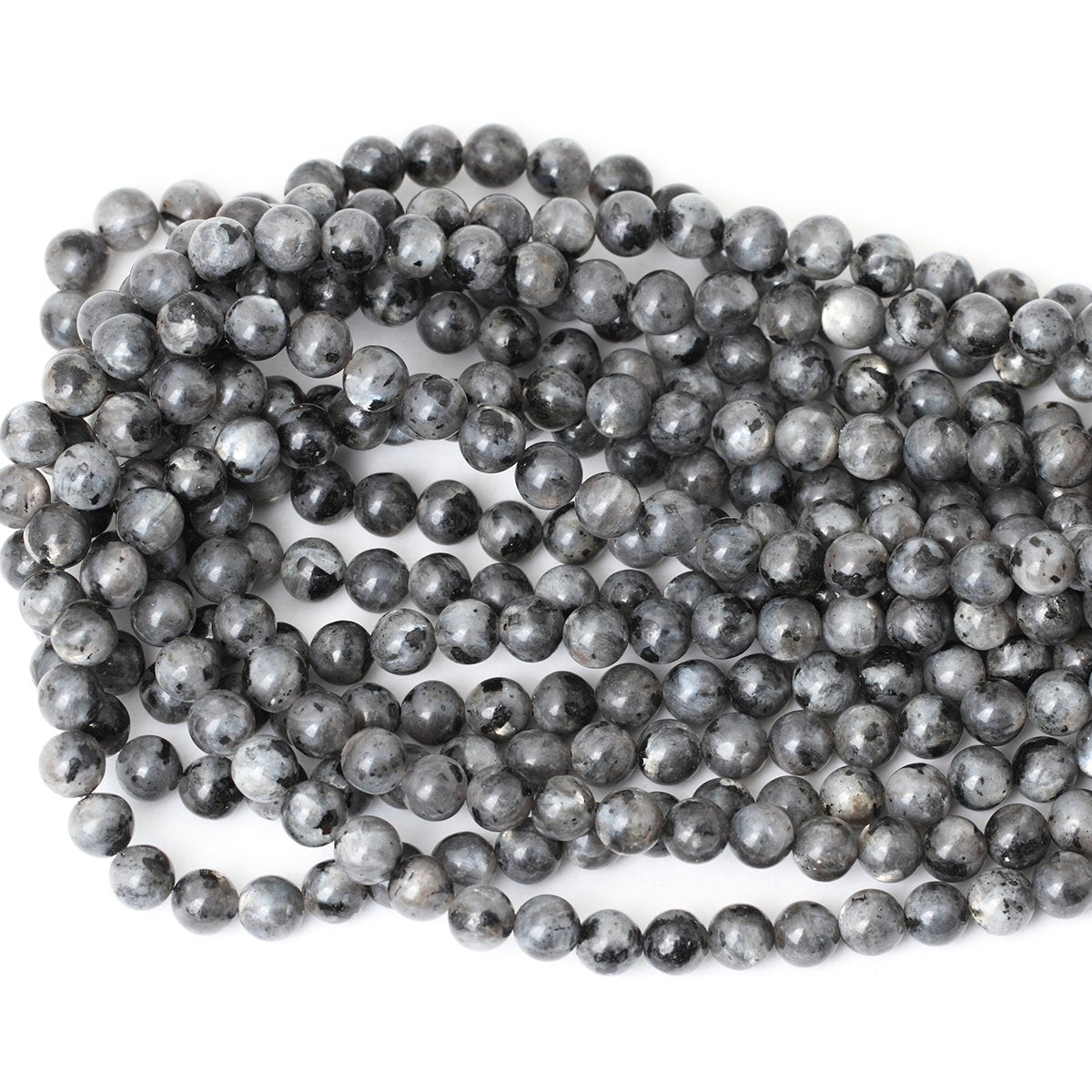 CHEAVIAN 45PCS 8mm Natural Black Labradorite Gemstone Round Loose Beads Crystal Energy Stone for DIY Jewelry Making 1 Strand 15"