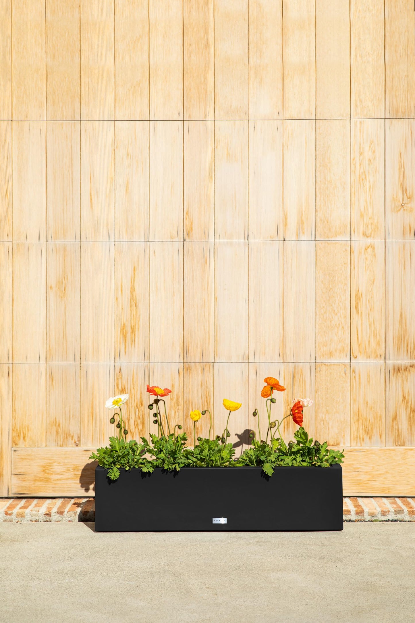 Veradek Block Series Window Box Planter - Rectangular Flower Pot for Indoor or Outdoor Window Sill/Balcony | All-Weather Use with Drainage Holes | Modern Décor for Succulents, Herbs, Small Plants