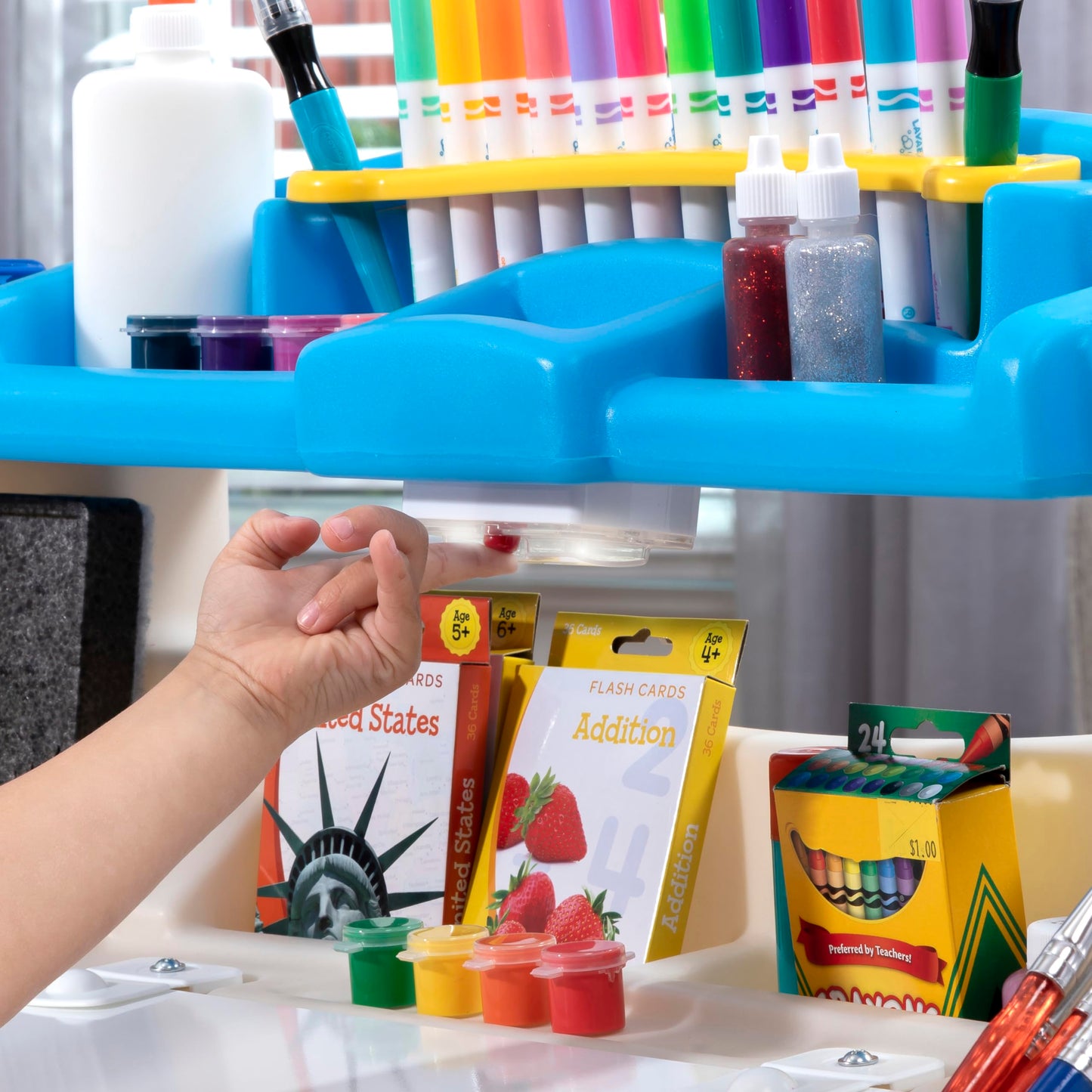 Step2 Deluxe Art Master Desk, Kids Activity Table & Chair, Arts & Crafts Desk, Made of Durable Plastic, For Toddlers 3+ Years Old