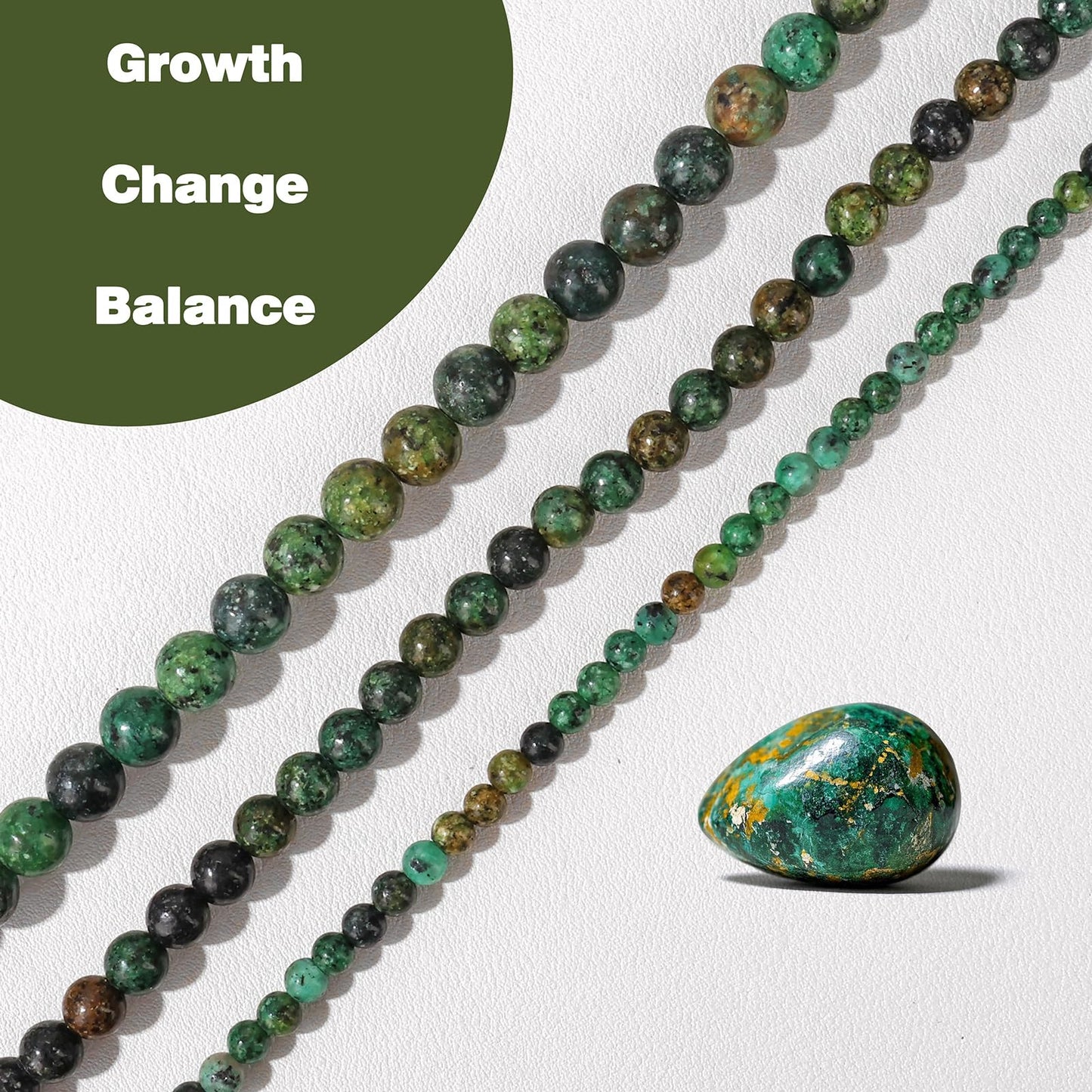 Raicegs 100pcs 8mm African Turquoise Beads Natural Gemstone Beads Round Loose Beads for Jewelry Making DIY Bracelets Necklace
