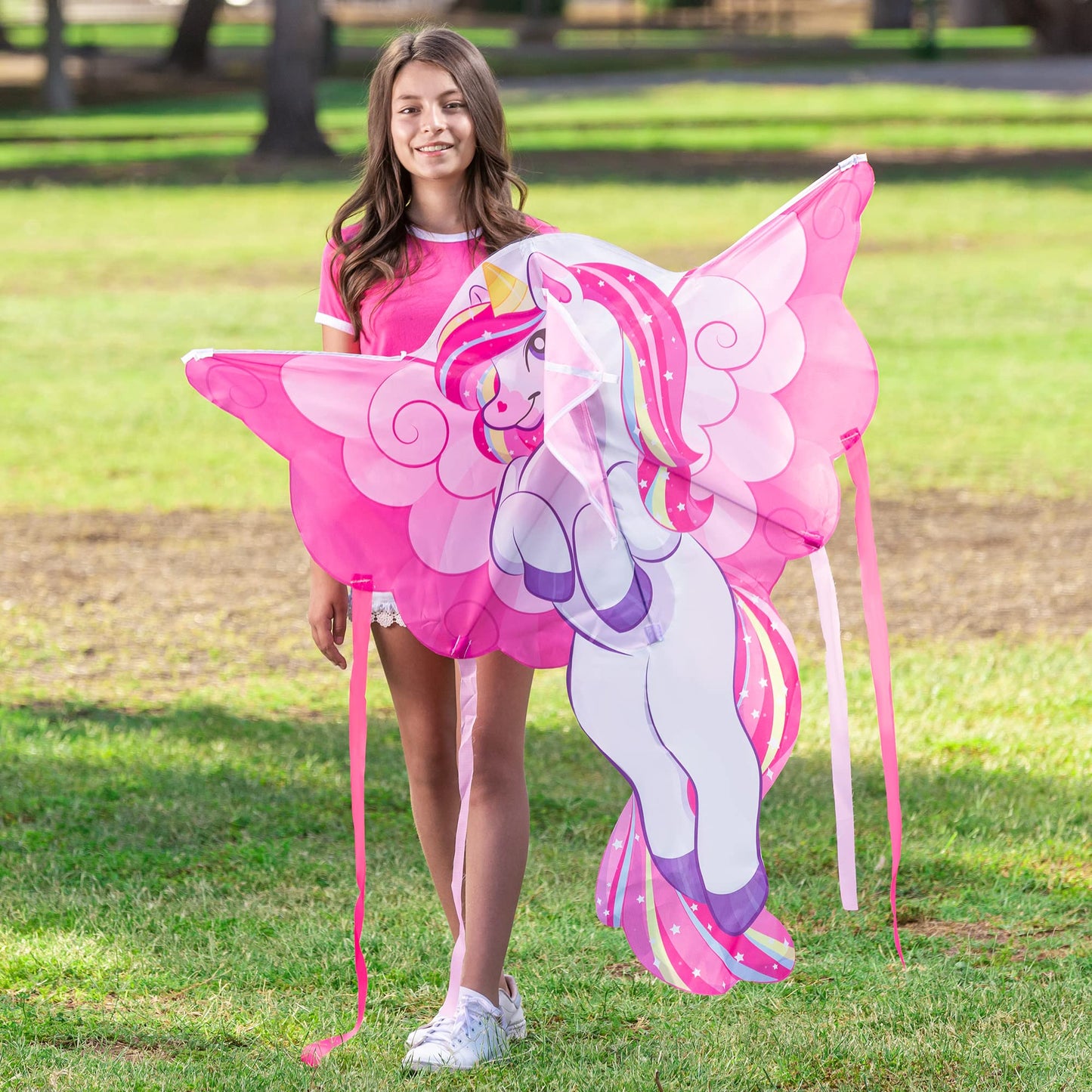 JOYIN 43.3'' Giant Unicorn Kite Easy to Fly for Kids and Adults with 262.5 ft String, Large Beach Kite for Outdoor Games and Activities