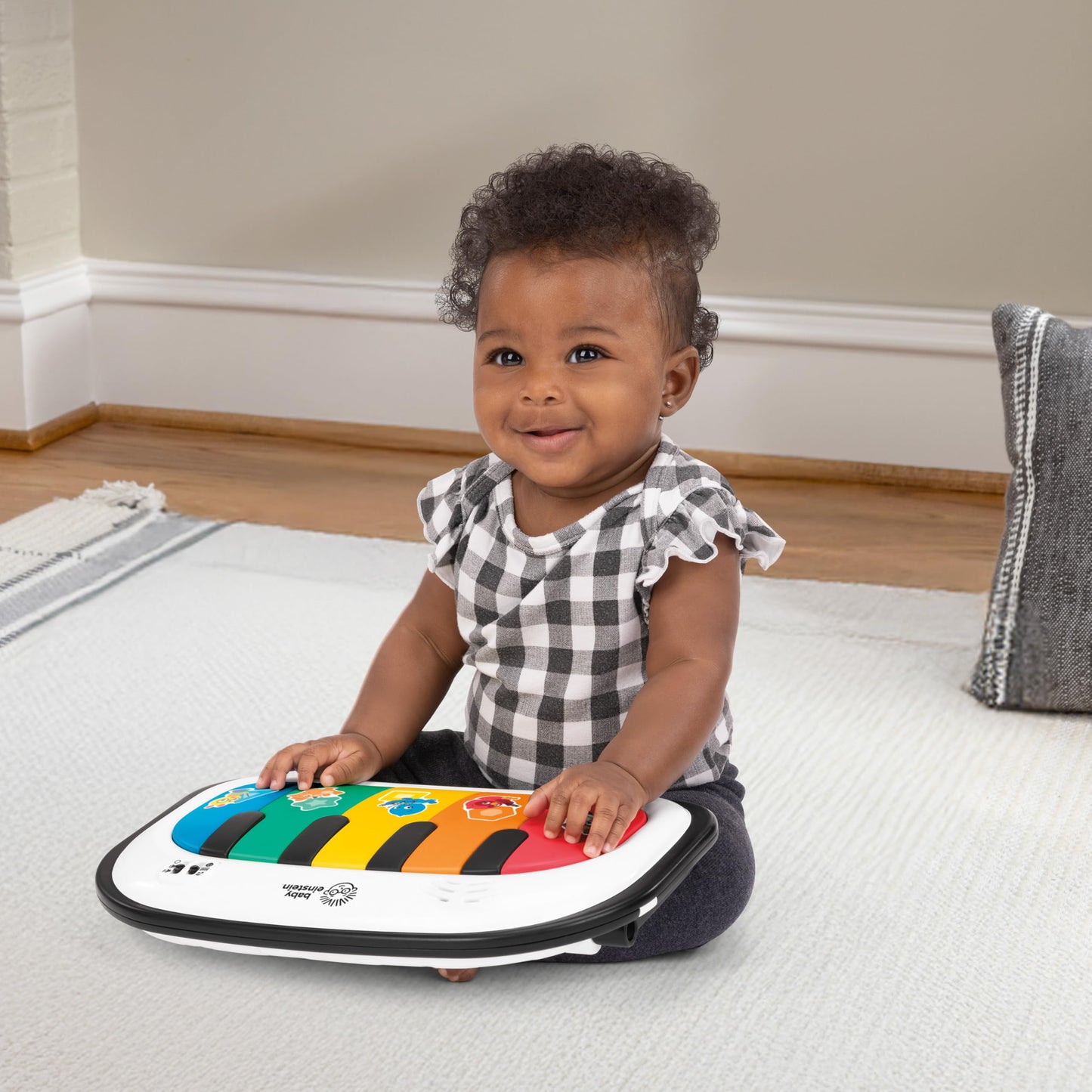 Baby Einstein 4-in-1 Kickin' Tunes Learn-to-Sit Music & Language Floor Seat, with 2 Positions and Detachable Kick Piano, Ages 4 Months and Up