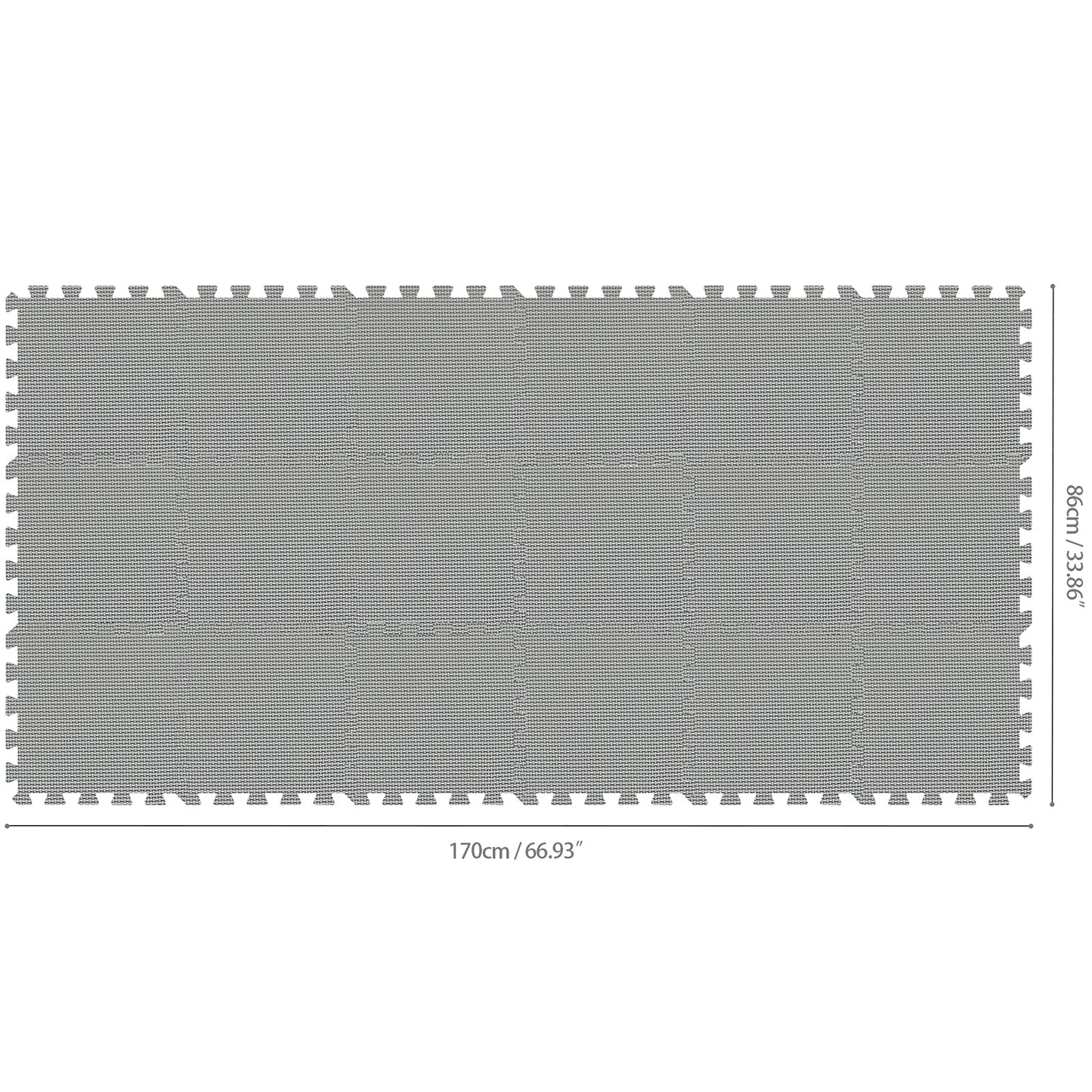 qqpp EVA Rubber 18 Tiles Interlocking Puzzle Foam Floor Mats - Baby Play Mat for Playing | Exercise Mat for Home Workout. Gray. QC-Lb18N