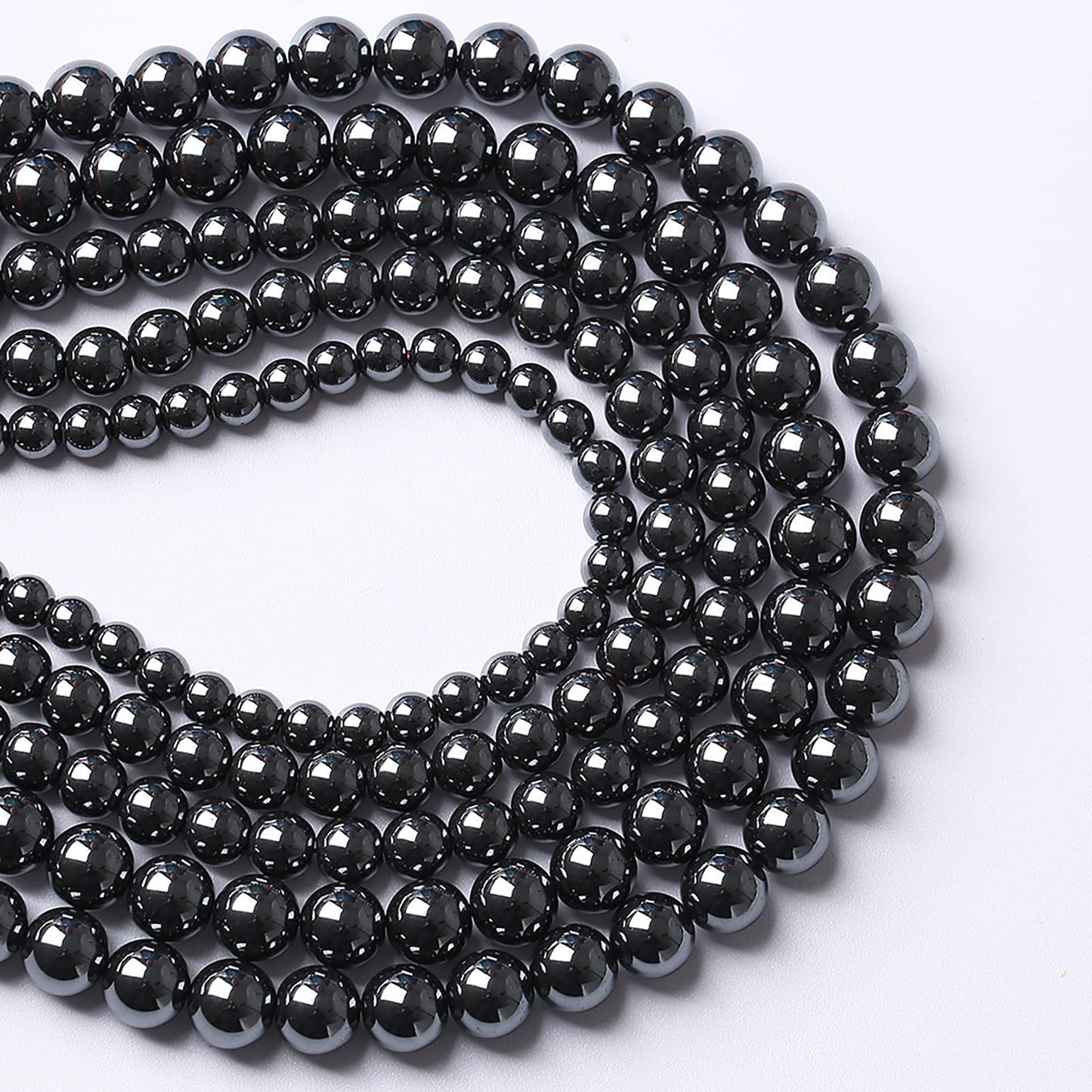 71pcs 6mm AAA Black Hematite Beads Natural Stone Gemstone Round Loose Beads for Jewelry Making DIY Bracelets Necklace Earrings