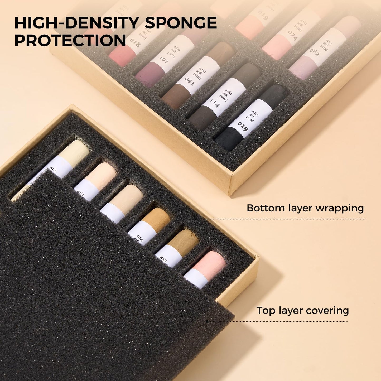 LIGHTWISH 36-Color Professional Soft Pastels Set for Artists, Beginners & Adults - Non-Toxic, Vibrant Drawing Pastel Sticks for Art Sketching & Shading-Skin Tone