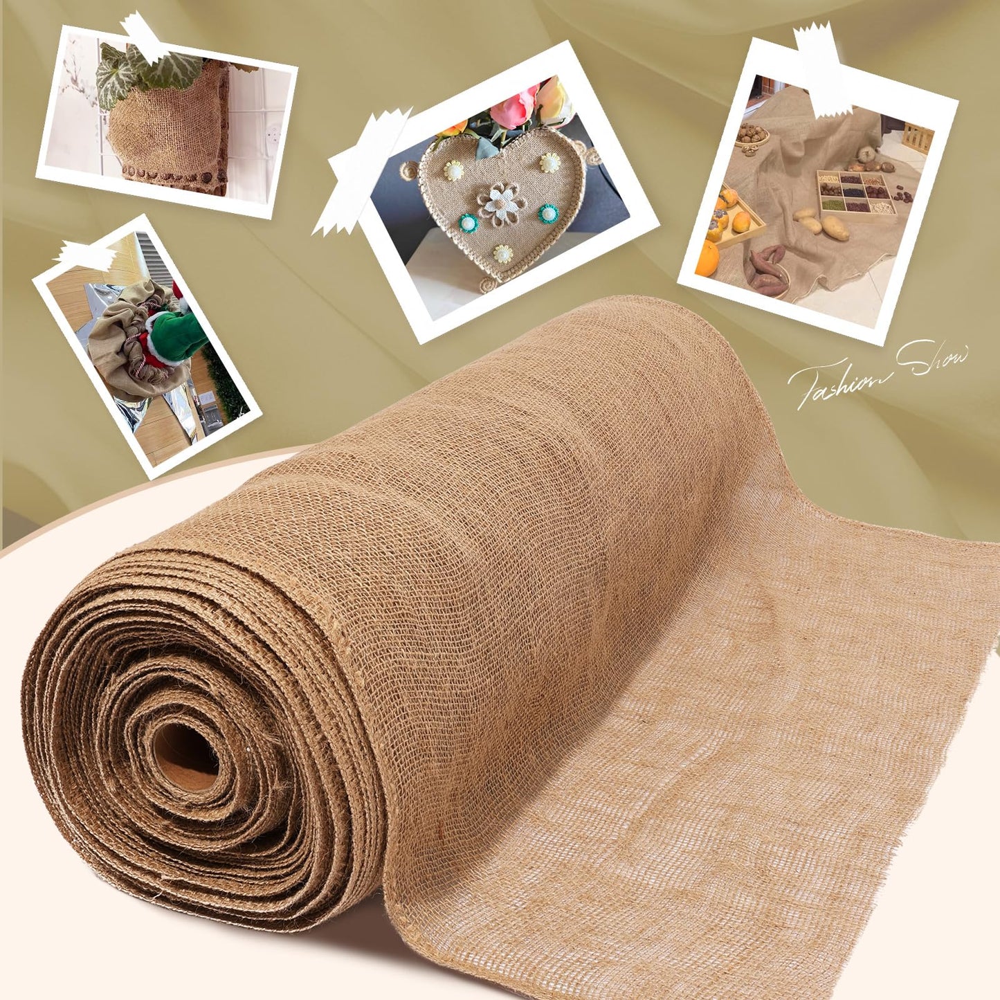 40" x20 Feet Premium Natural Burlap Fabric Roll – Multipurpose for Gardening, Weddings, Crafts & Holiday Decor – Wedding Aisle Runner, Halloween/Christmas Burlap, Weed Barrier & More(40in*20ft)