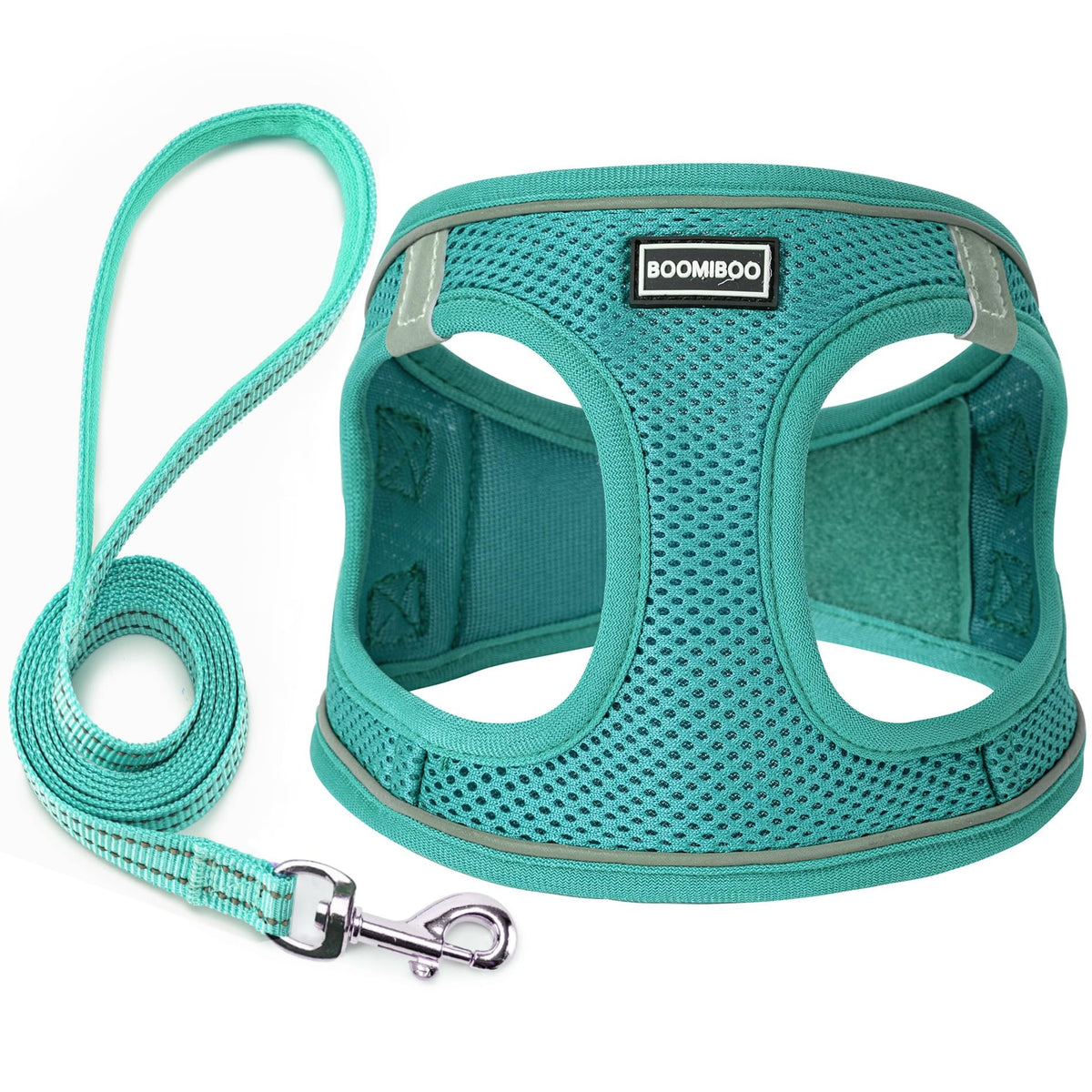 Dog Harness with Leash Set, Step-in Adjustable Puppy Pet Vest,Blue Stripe S