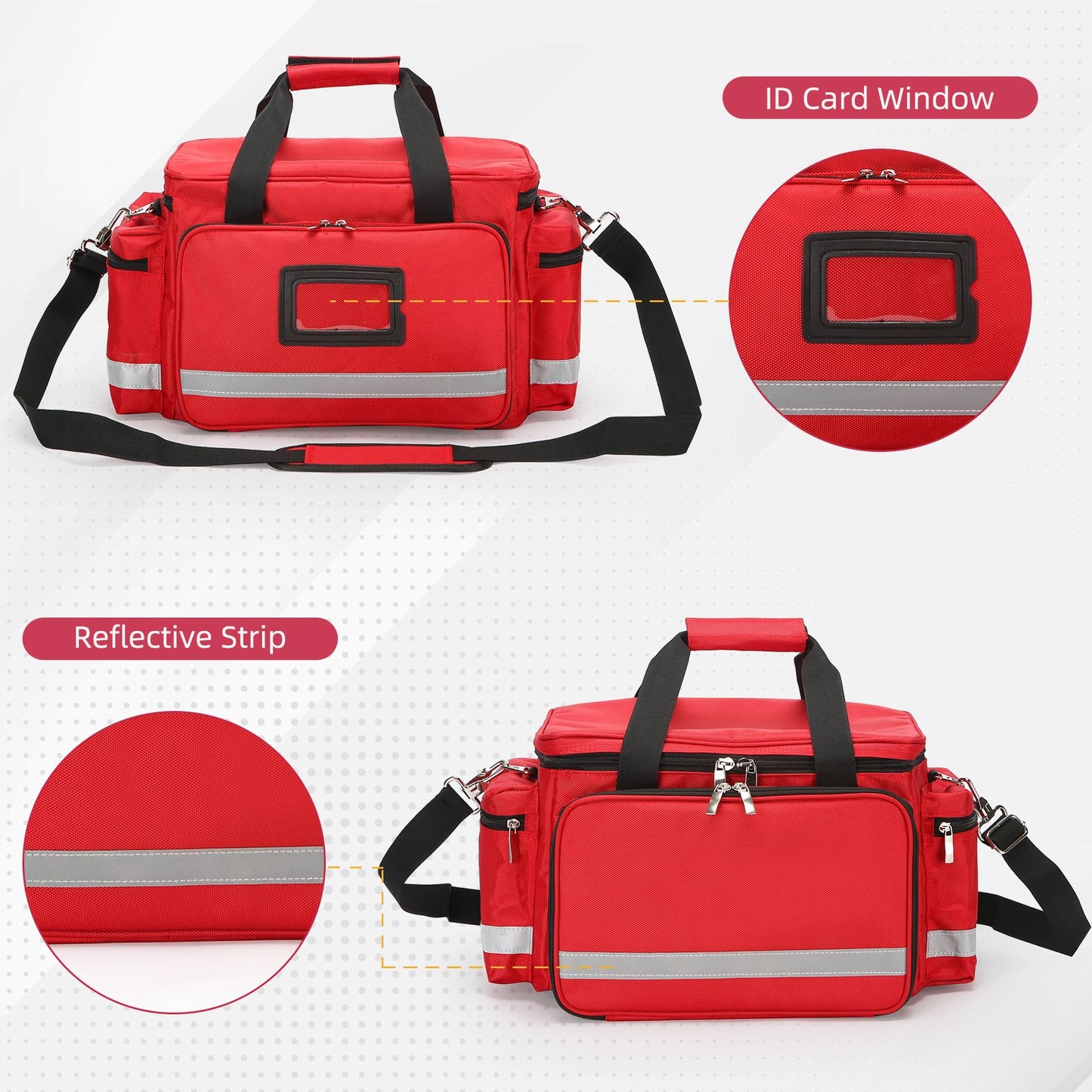 Medical Bag Empty First Aid Bag Home Health Nurse Bag Empty First Aid Storage Bag with Detachable Divider Medical Supplies Emergency Responder Trauma Bag for Nursing Student,Therapist,Doctors