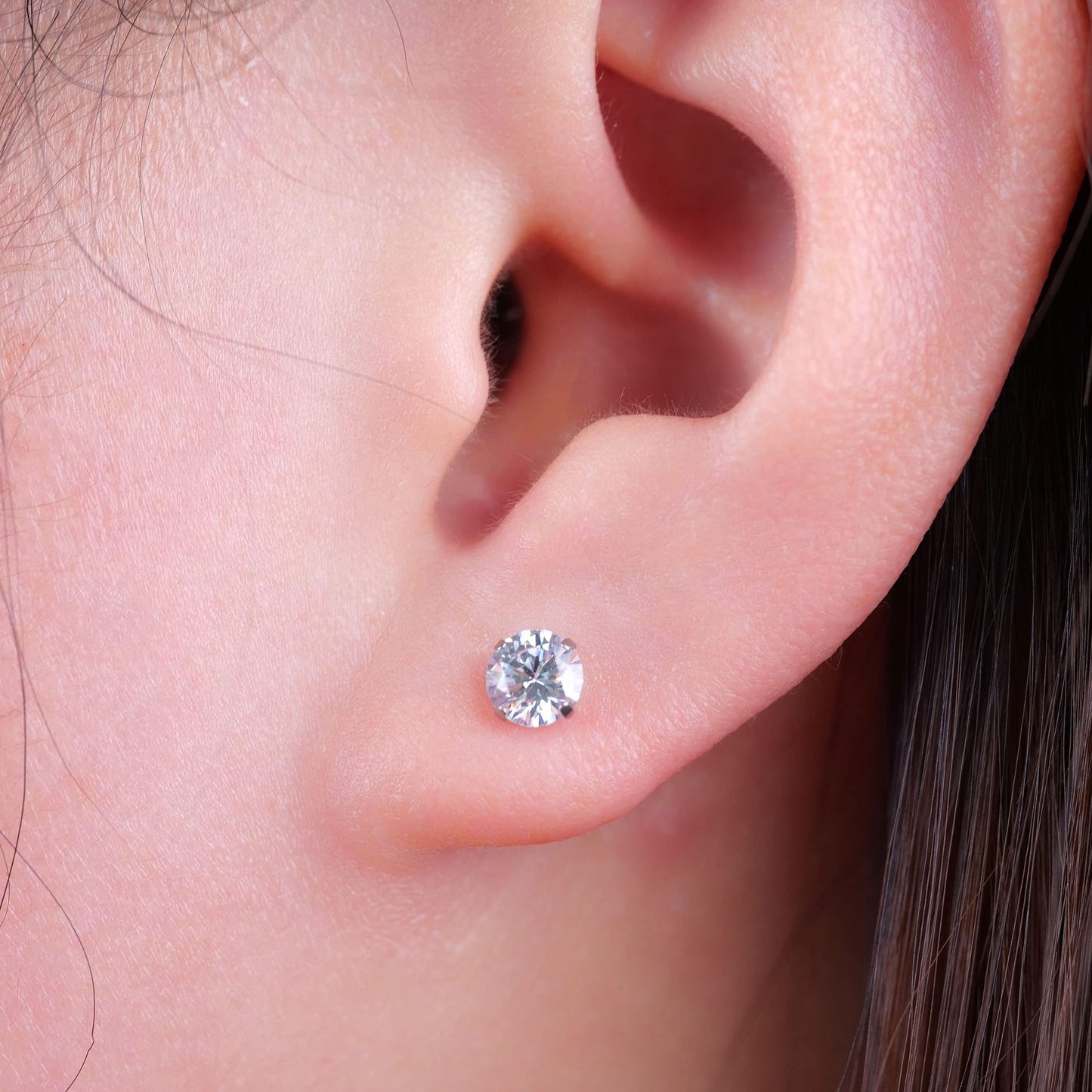 Limerencia Hypoallergenic G23 Titanium Earrings, F136 Implant Grade Pure Titanium, Suitable for Sensitive Ears with Birthstone Crystals CZ Simulated Diamonds (White Gems)