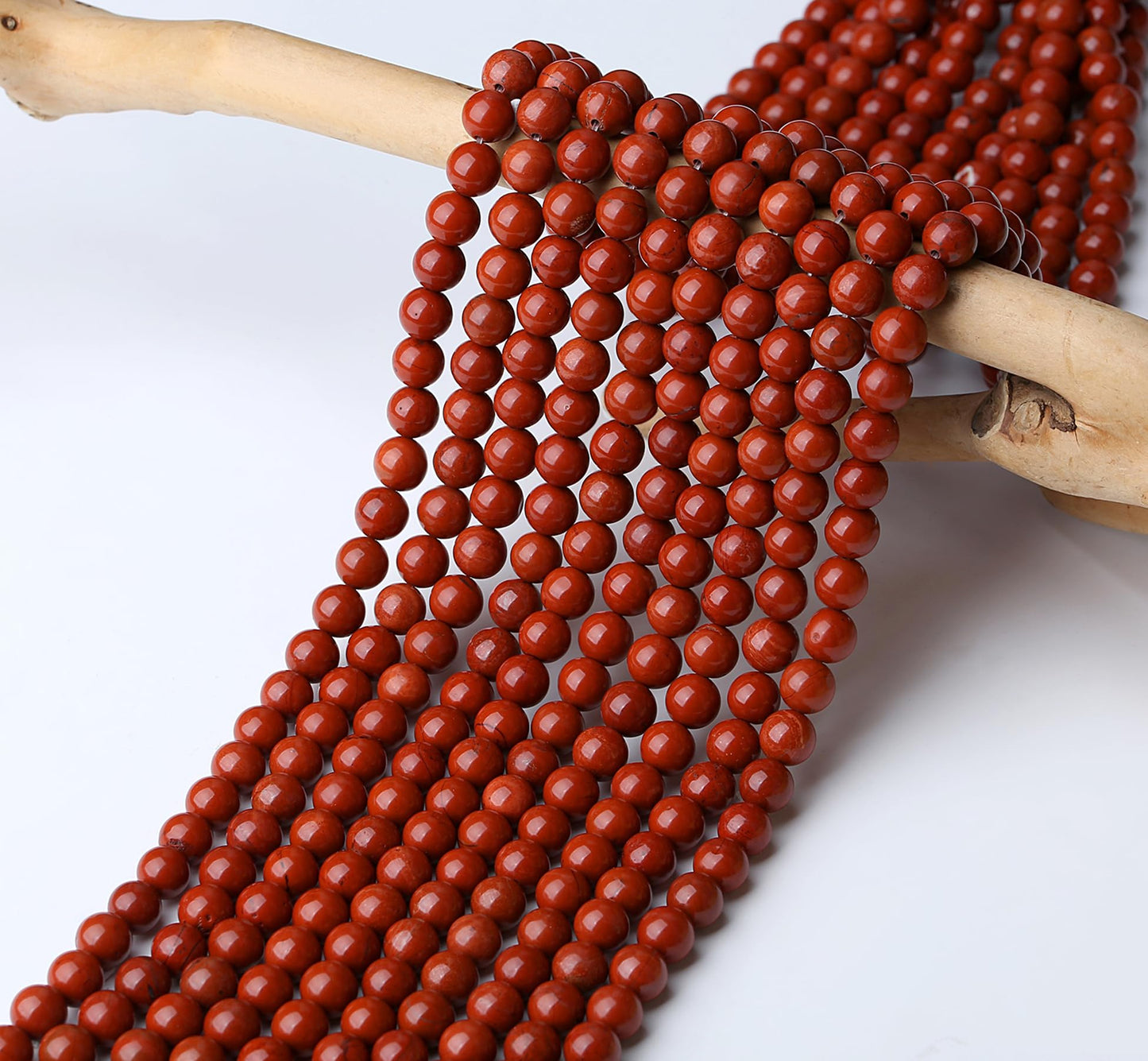 NUKAYAI Natural Red Jasper Beads 100Pcs 8mm Crystal Beads Loose DIY Round Stone Bead for Bracelet Necklace Earrings Makingrrings Making