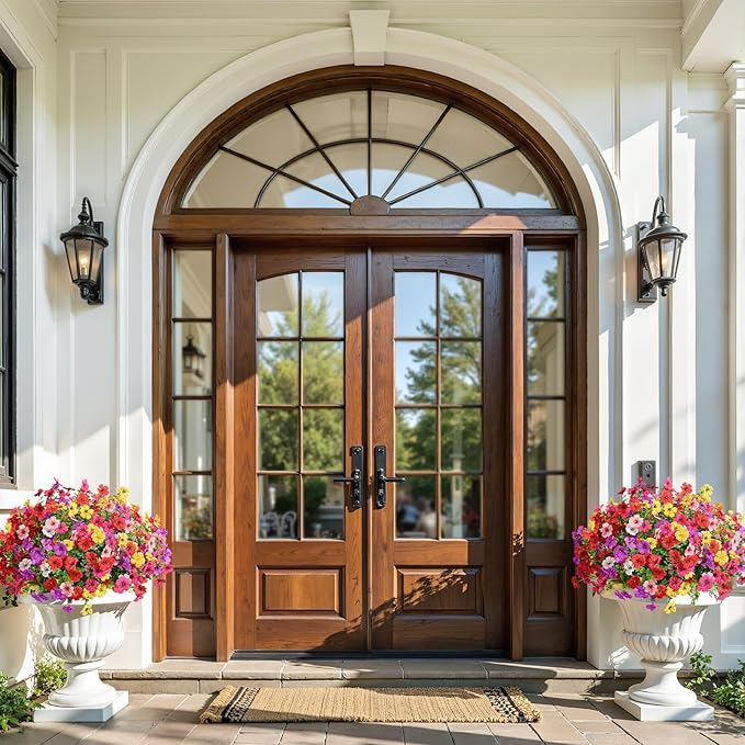 Alupssuc 24 Bundles Artificial Flowers for Outdoors Decoration, UV Resistant Silk Faux Daisy Flora Spring Fake Plastic Plants Greenery for Outside Indoor Yard Home Porch Window Box Decor, Mix 6 Colors