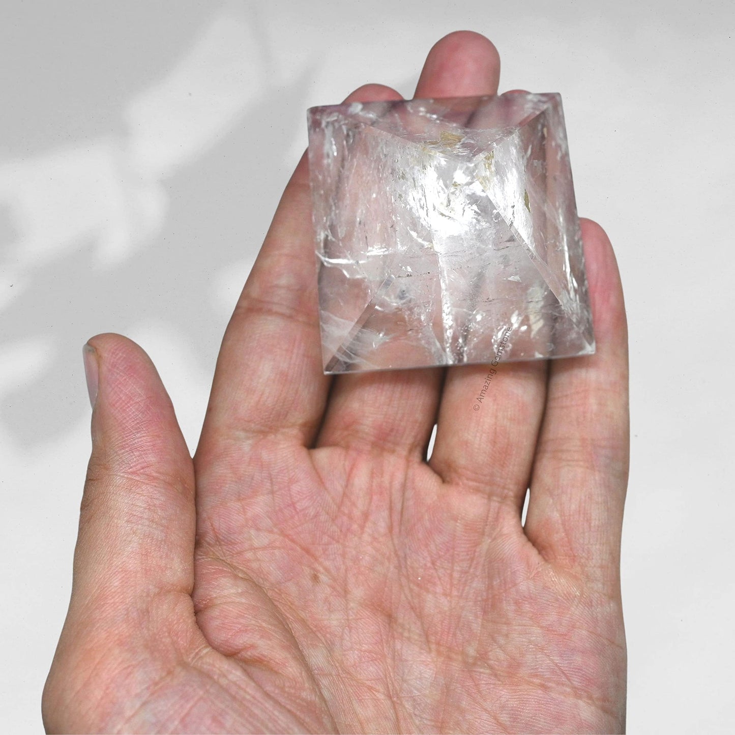 Amazing Gemstone Clear Quartz Pyramid Crystal Healing Stones - 2" Great Pyramid Figurine of Natural Stone Pyramid for Meditation, Reiki, Chakra Balancing and Crystal Pyramids Grid