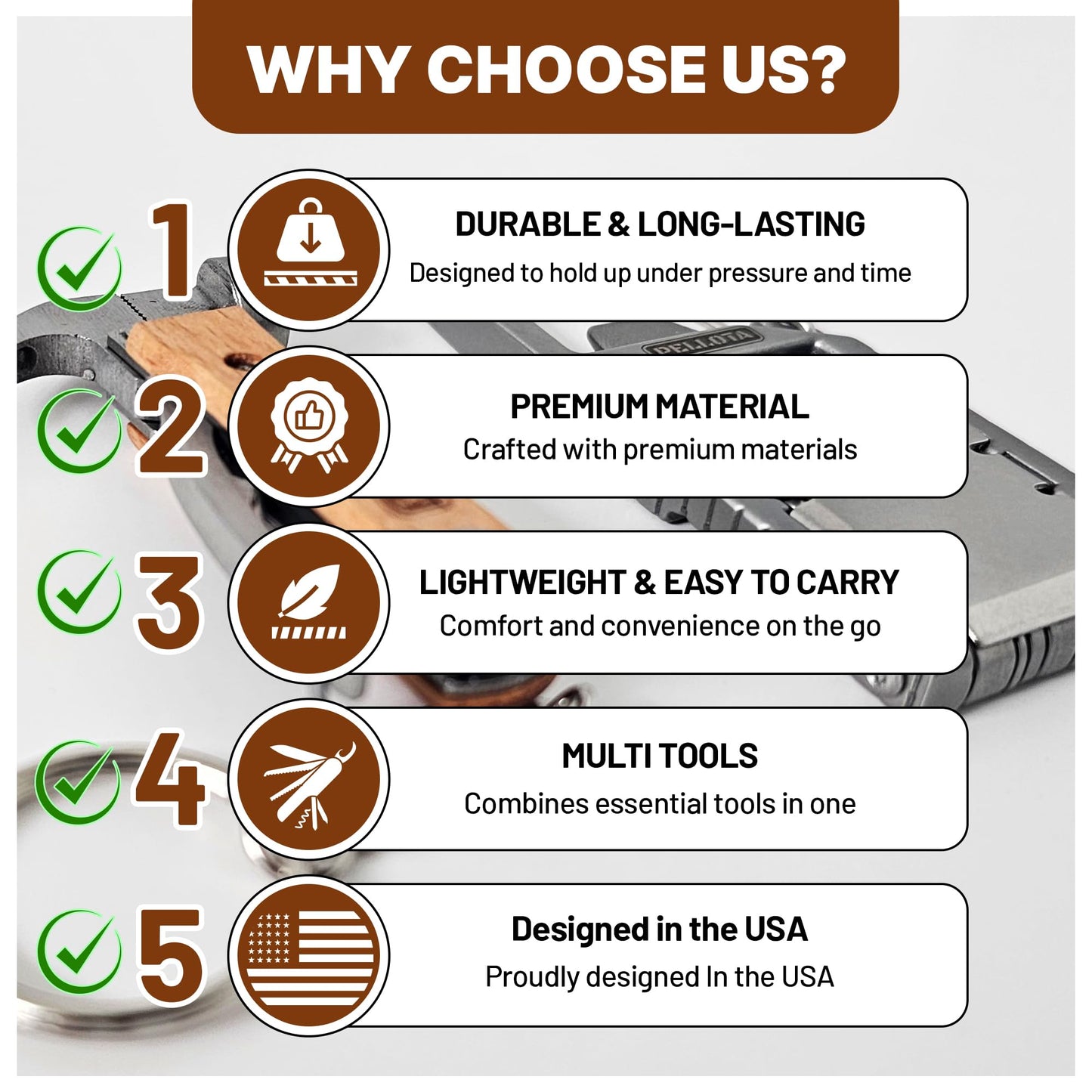 Pellota Multi Tool Prizes [17-in-2] for Adults - Multi Tool for Men, Multitool, Small Hammer, Small Tools, Hammer Multitool, Gifts for Men, Dad, Husband, Camping, Bottle opener, retrieve card pin