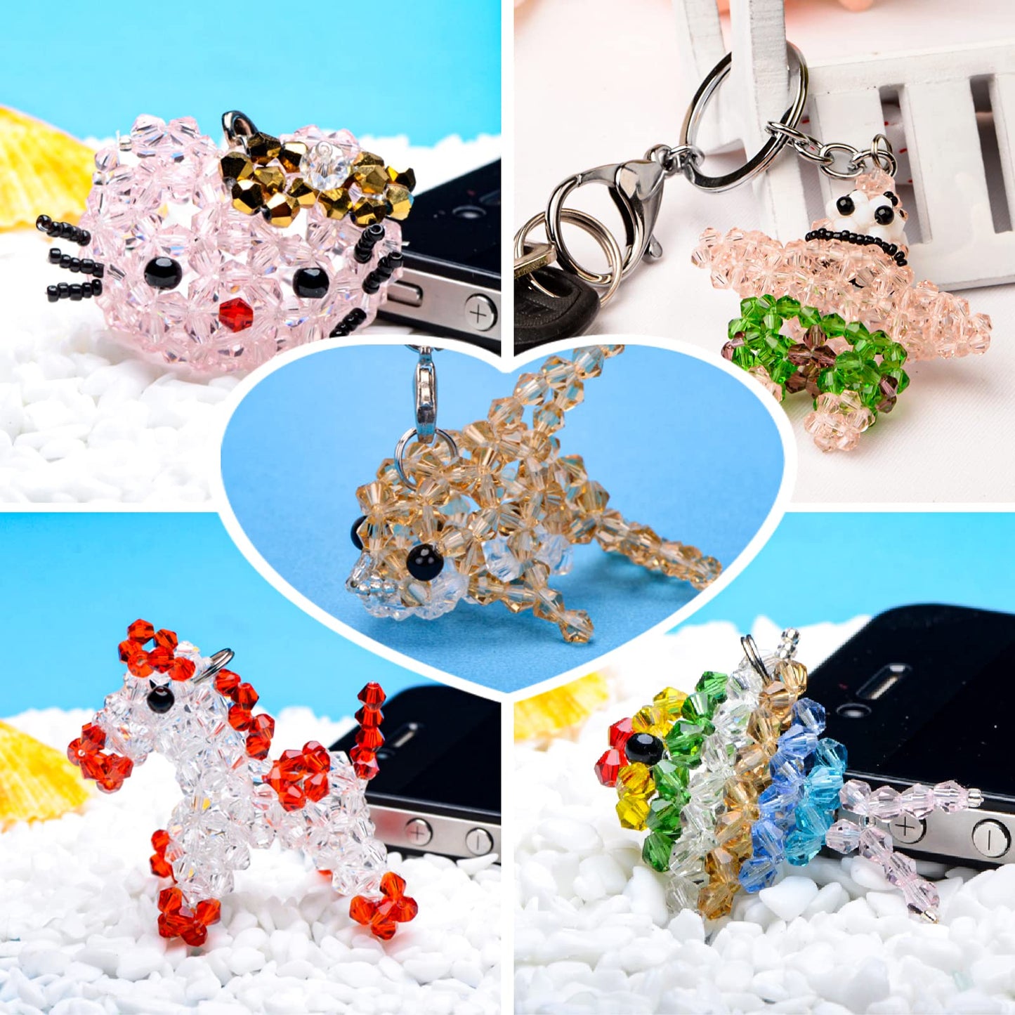 JEBBO 2880pcs 4mm Bicone Crystal Beads, Bulk Small Faceted Bicone Glass Beads for Jewelry Making DIY Craft Bracelet Necklace Earring with Container Box (24 Rainbow Colors)