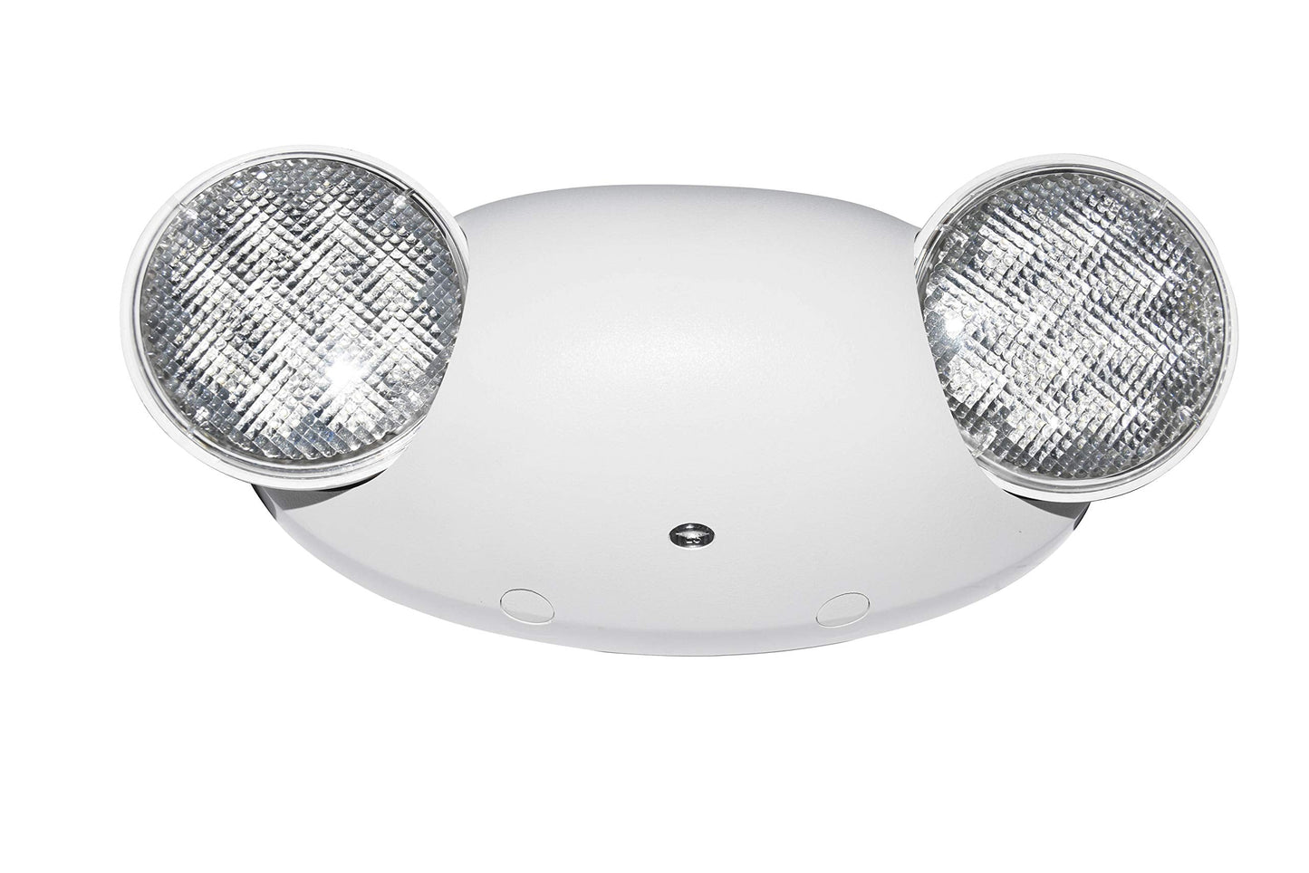 LIT-PaTH LED Emergency Lighting Fixtures with 2 LED Bug Eye Heads and Back Up Batteries- US Standard Exit Light, UL 924 and CEC Qualified, 120/277 Voltage, White, 1-Pack