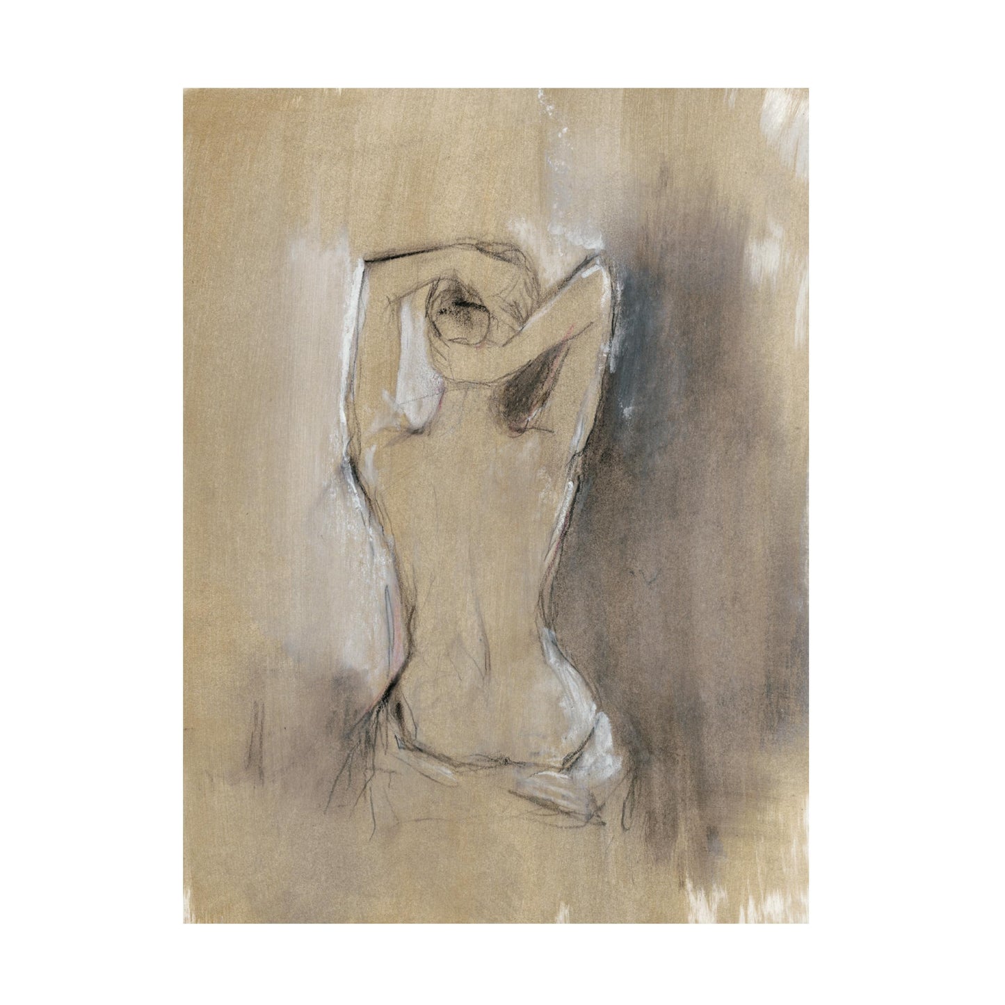 Wrapped Canvas Wall Art - Ethan Harper 'Contemporary Draped Figure I' Wall Art for Living Room, Bedroom, or Office Décor - 18x24